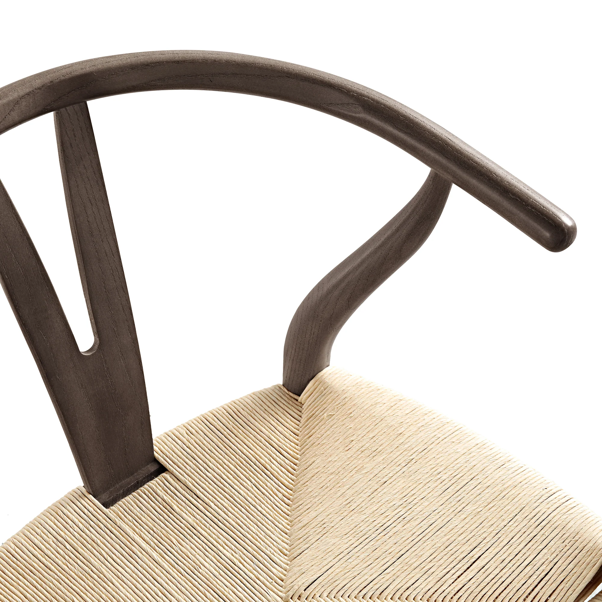 Hansel Wooden Natural Weave Counter Stool, Dark Walnut Colour Frame - Image 8