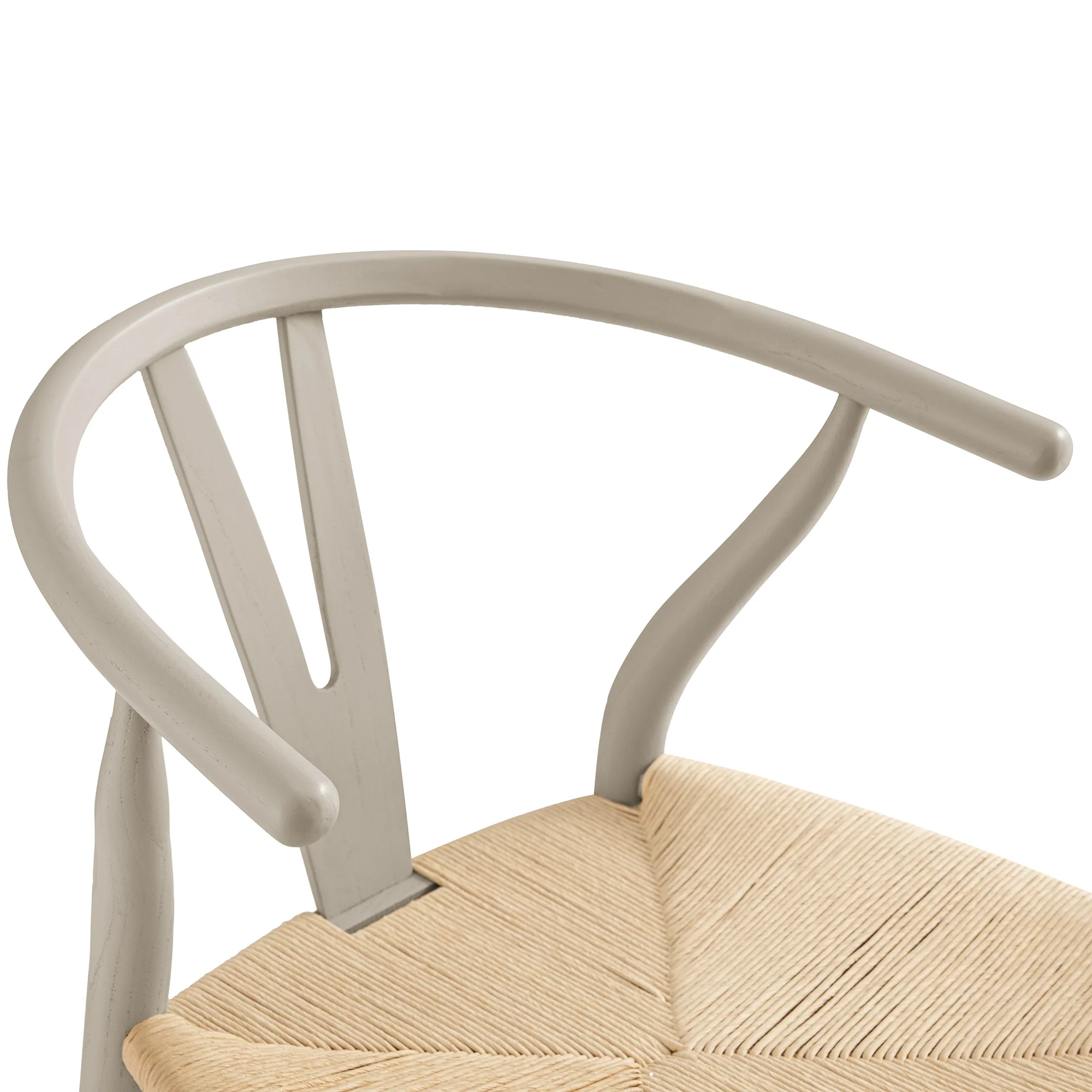Hansel Wooden Natural Weave Counter Stool, Light Taupe Colour Frame - Image 8