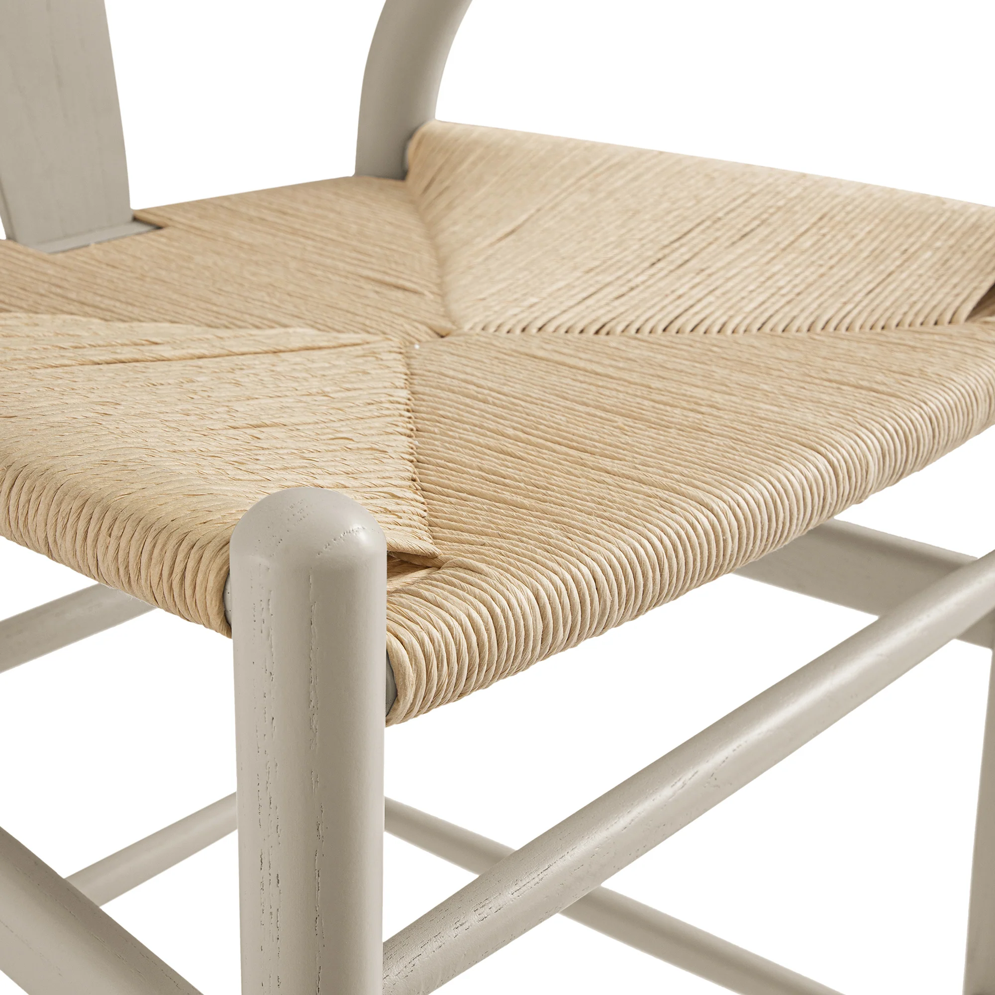 Hansel Wooden Natural Weave Counter Stool, Light Taupe Colour Frame - Image 9