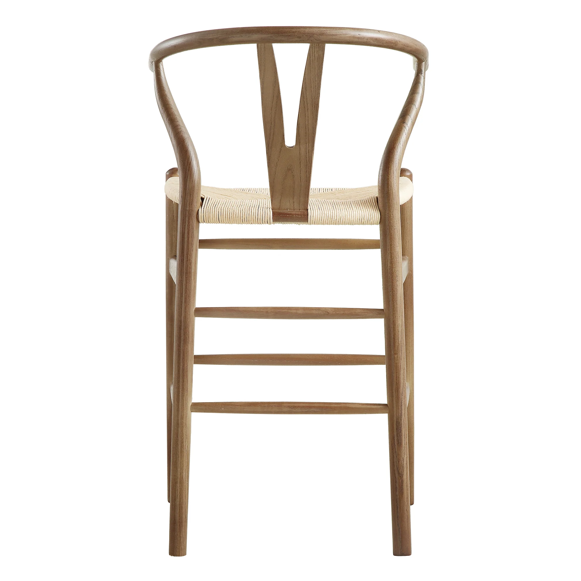 Hansel Wooden Natural Weave Counter Stool, Light Walnut Colour Frame - Image 7