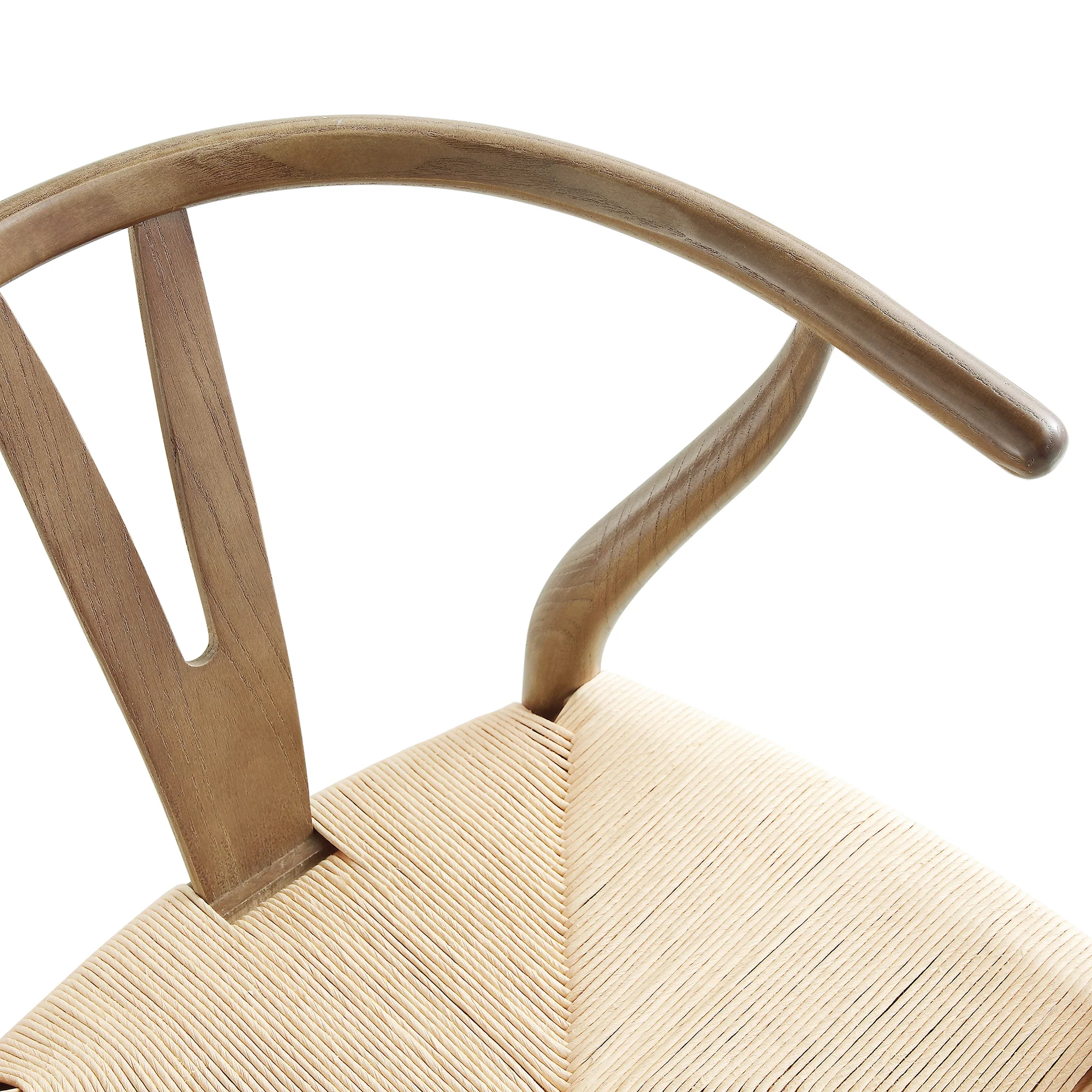 Hansel Wooden Natural Weave Counter Stool, Light Walnut Colour Frame - Image 8