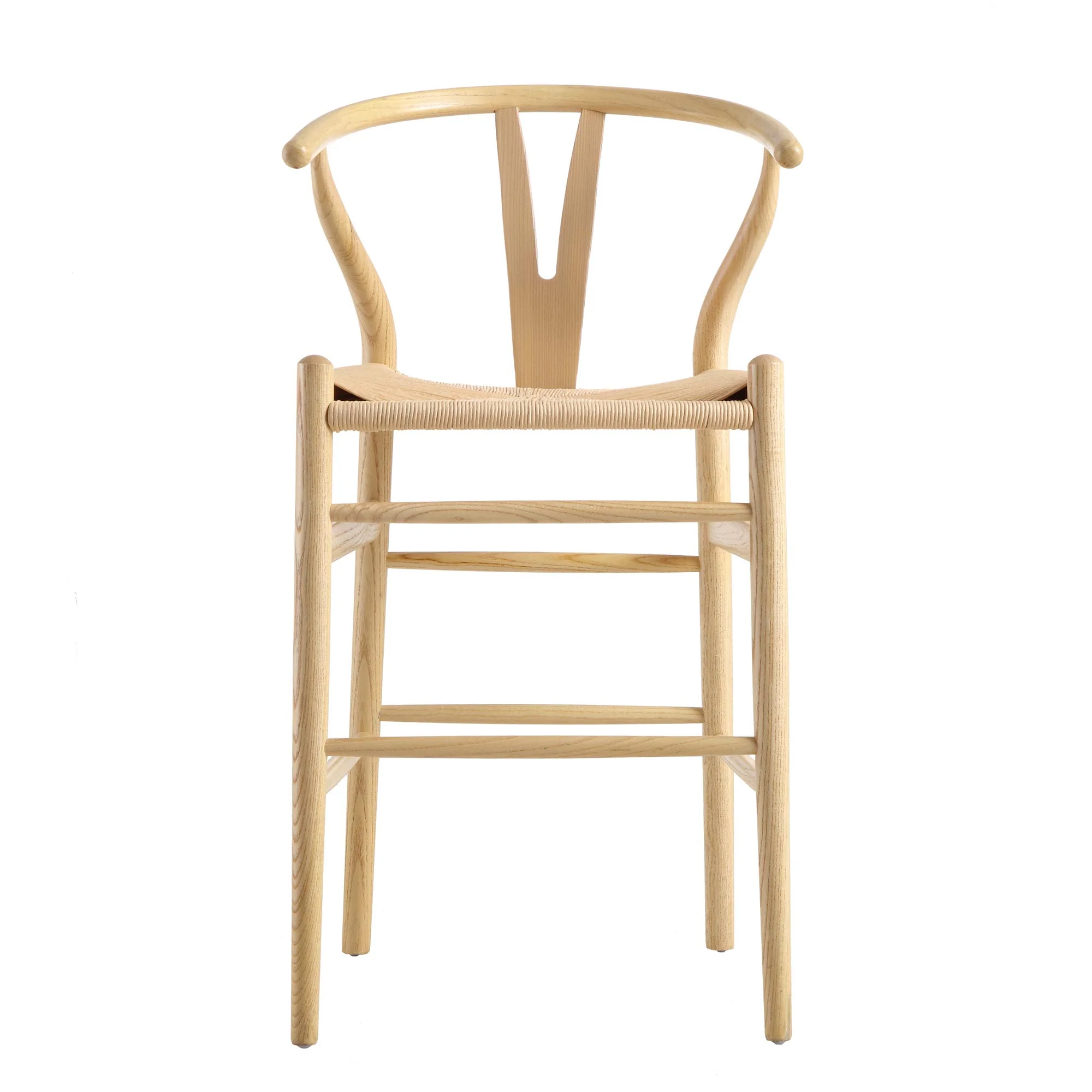 Hansel Wooden Natural Weave Counter Stool, Natural Frame - Image 2