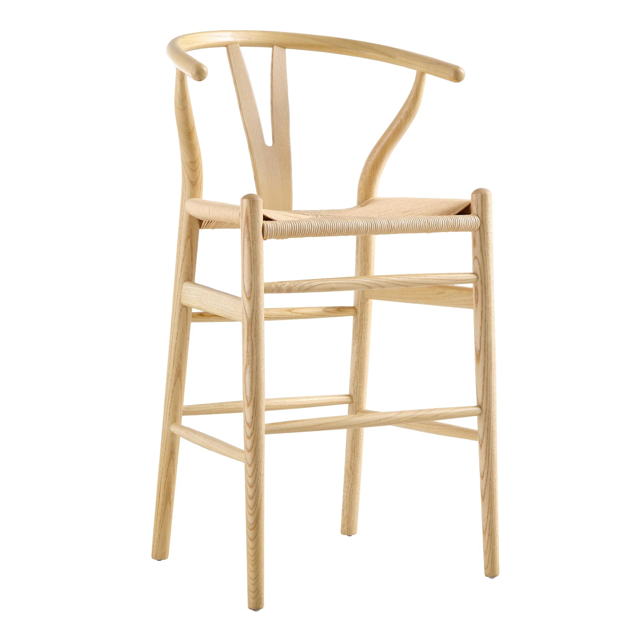 Hansel Wooden Natural Weave Counter Stool, Natural Frame - Image 3