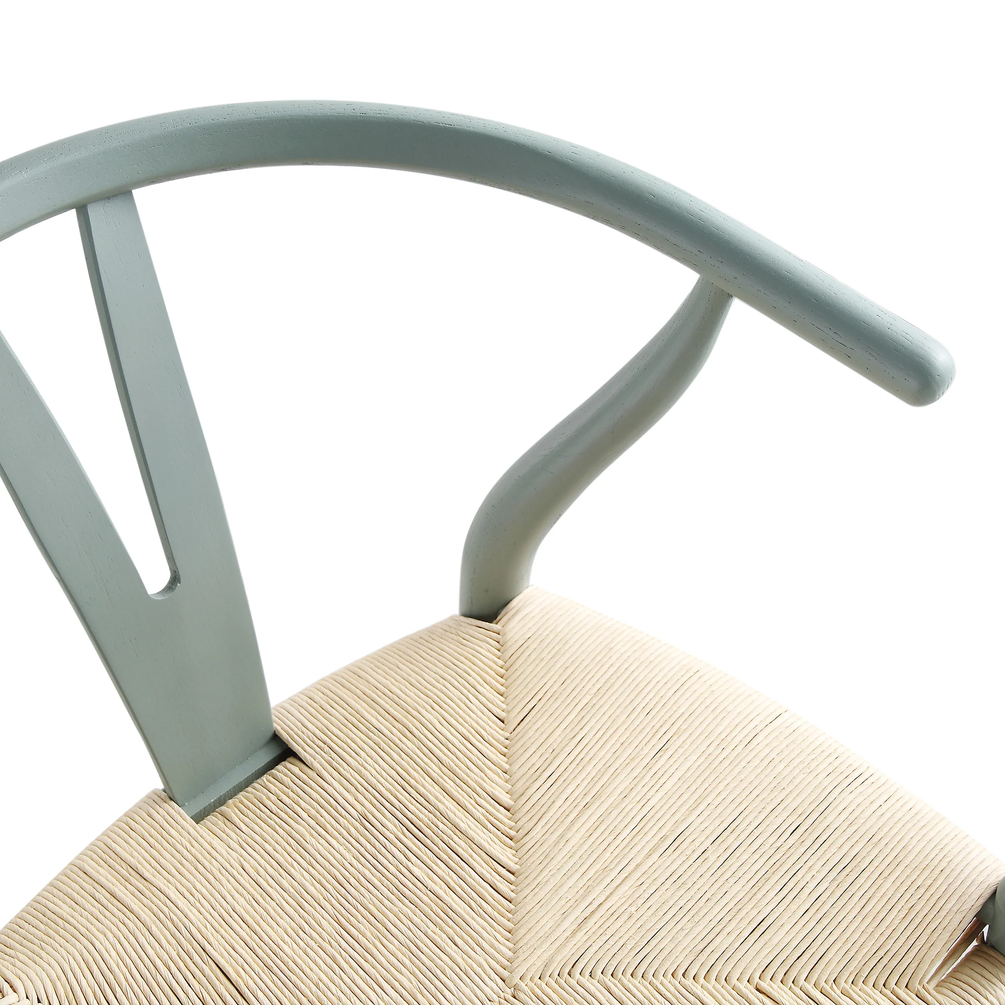 Hansel Wooden Natural Weave Counter Stool, Sage Green Frame - Image 11