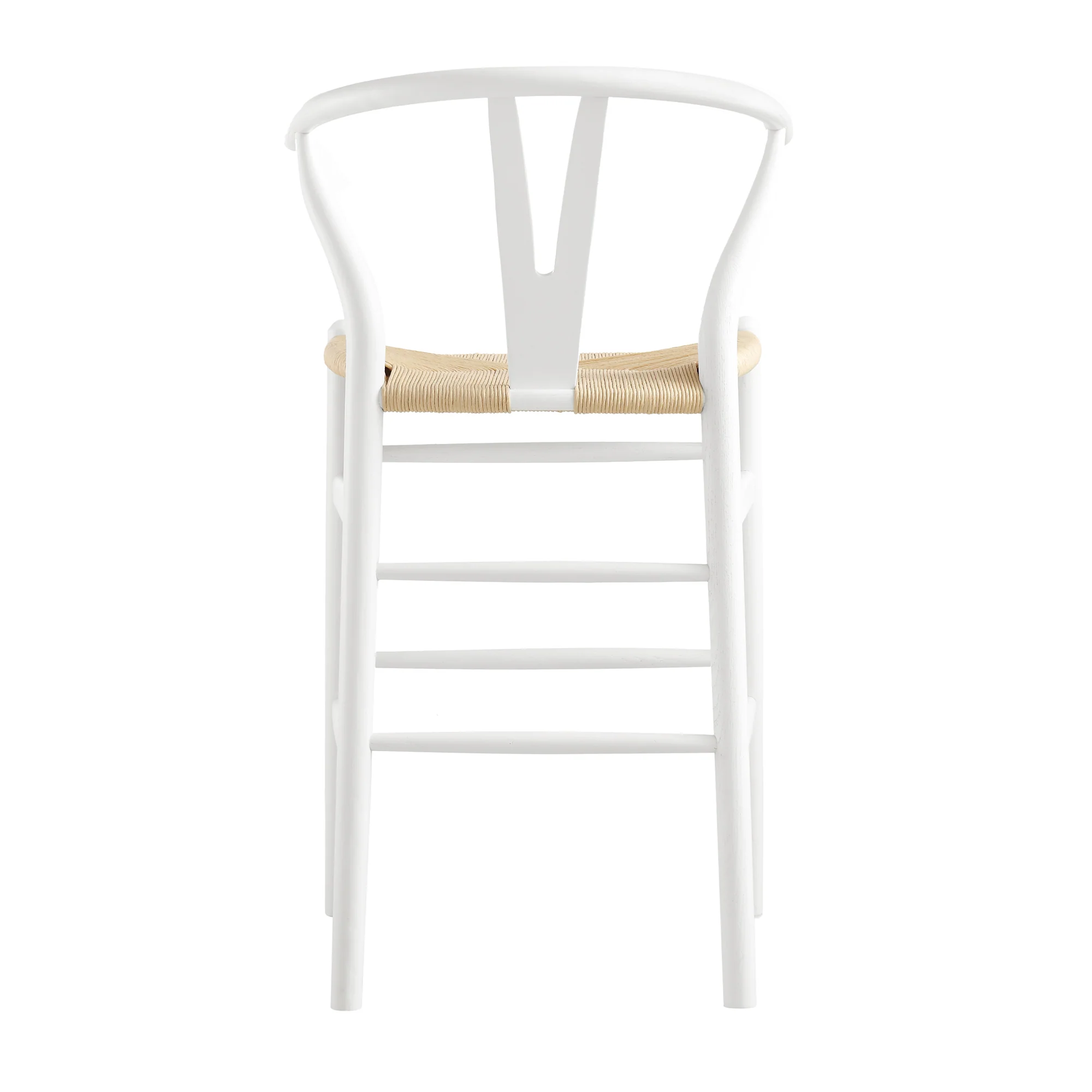 Hansel Wooden Natural Weave Counter Stool, White Frame - Image 10