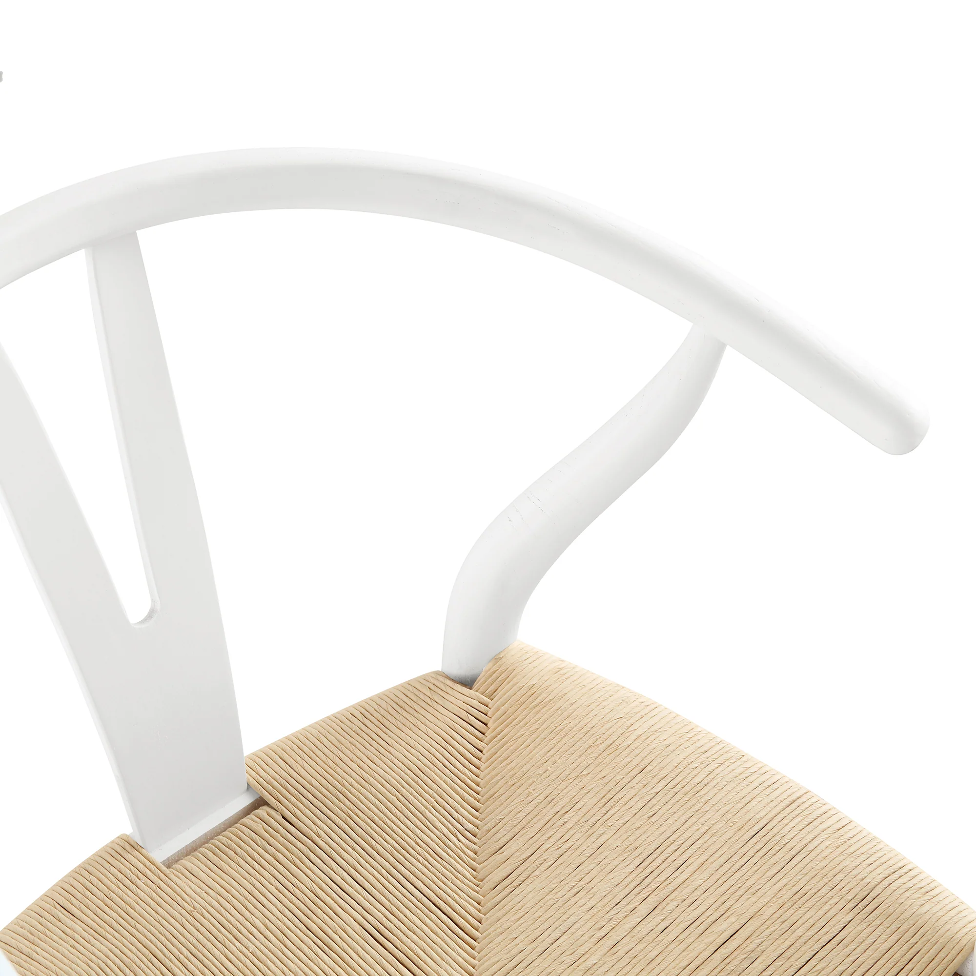 Hansel Wooden Natural Weave Counter Stool, White Frame - Image 11