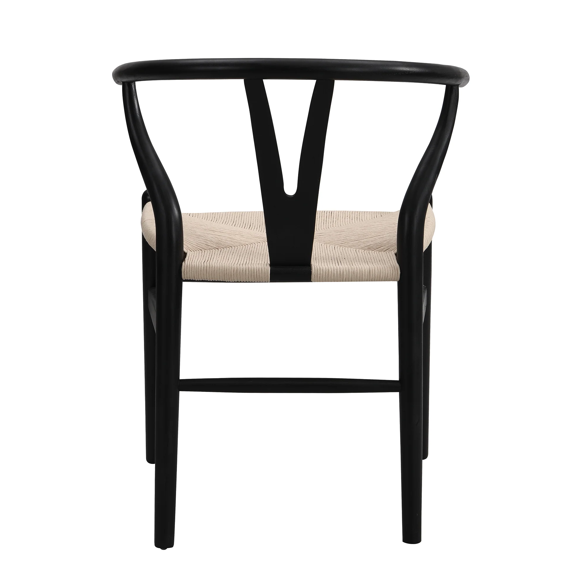 Hansel Wooden Natural Weave Dining Chair, Black Colour Frame - Image 7
