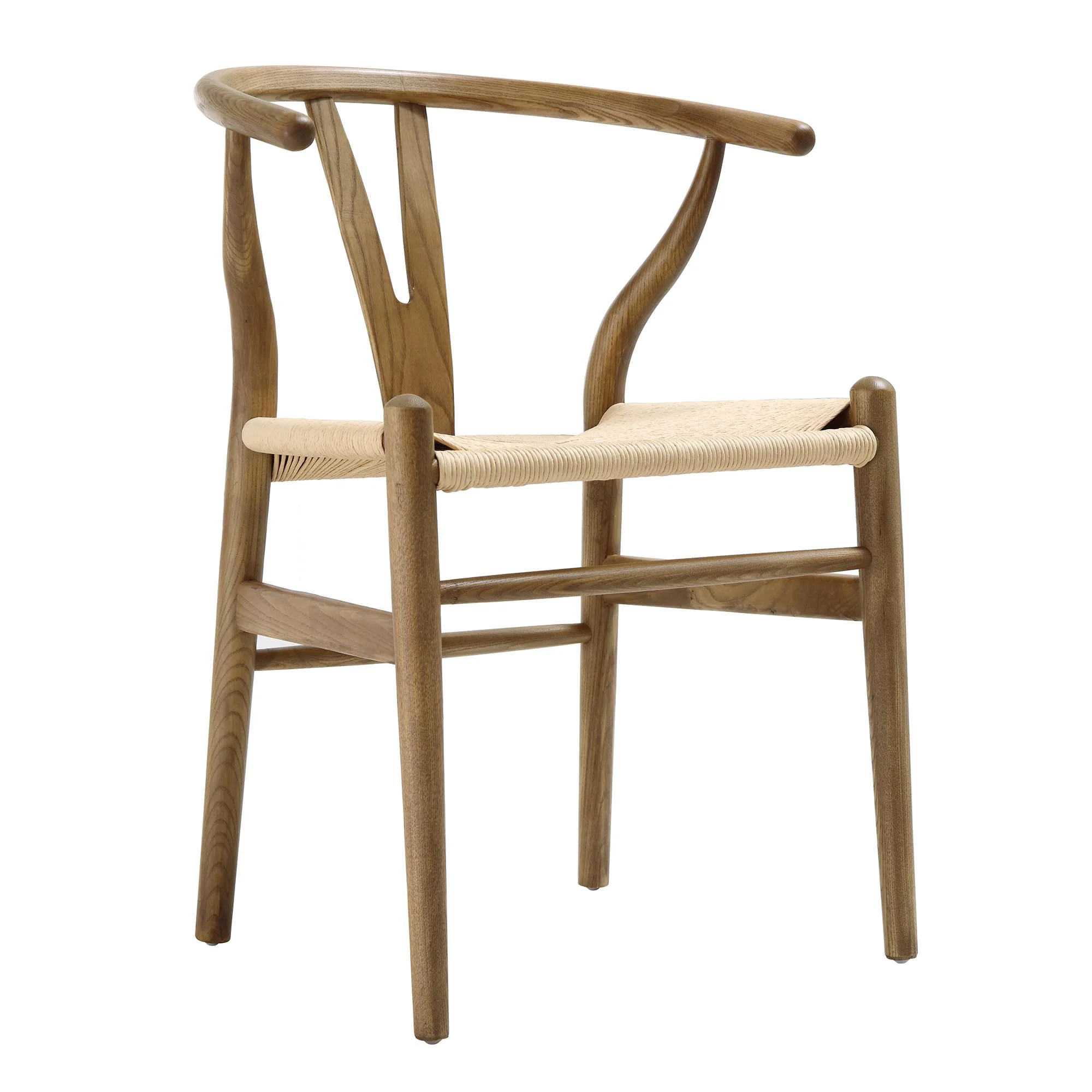 Hansel Wooden Natural Weave Dining Chair, Light Walnut Colour Frame - Image 2