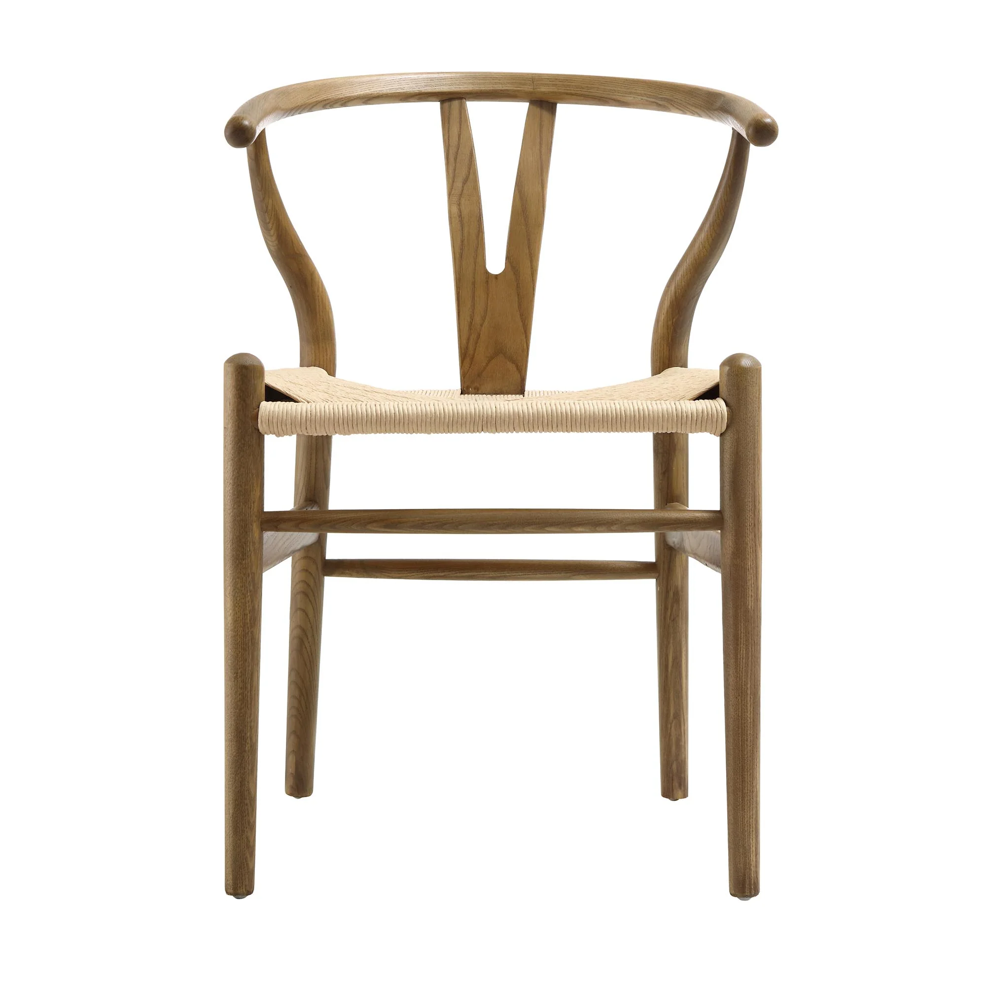 Hansel Wooden Natural Weave Dining Chair, Light Walnut Colour Frame - Image 3