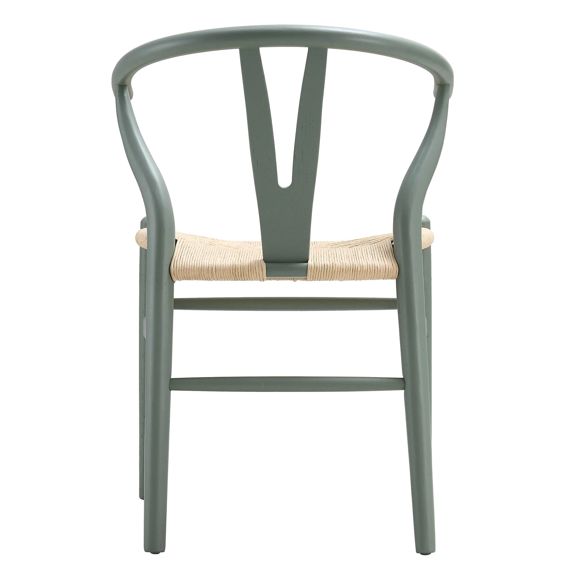 Hansel Wooden Natural Weave Dining Chair, Sage Green Colour Frame - Image 8