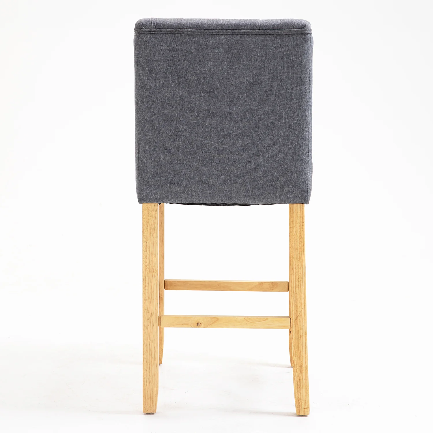 Harbury Set of 2 Buttoned Bar Stools (Light Grey Linen) - Image 8