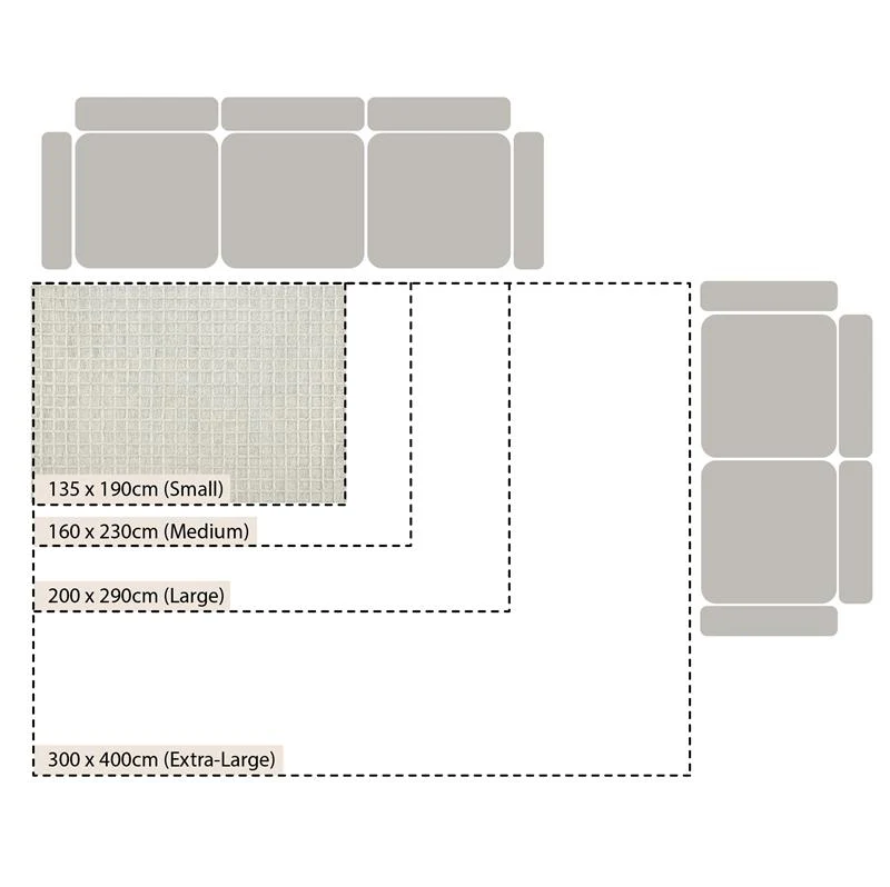 Harlem Cream Wool and Jute Checkered Hand Tufted Rectangular Rug - Image 5