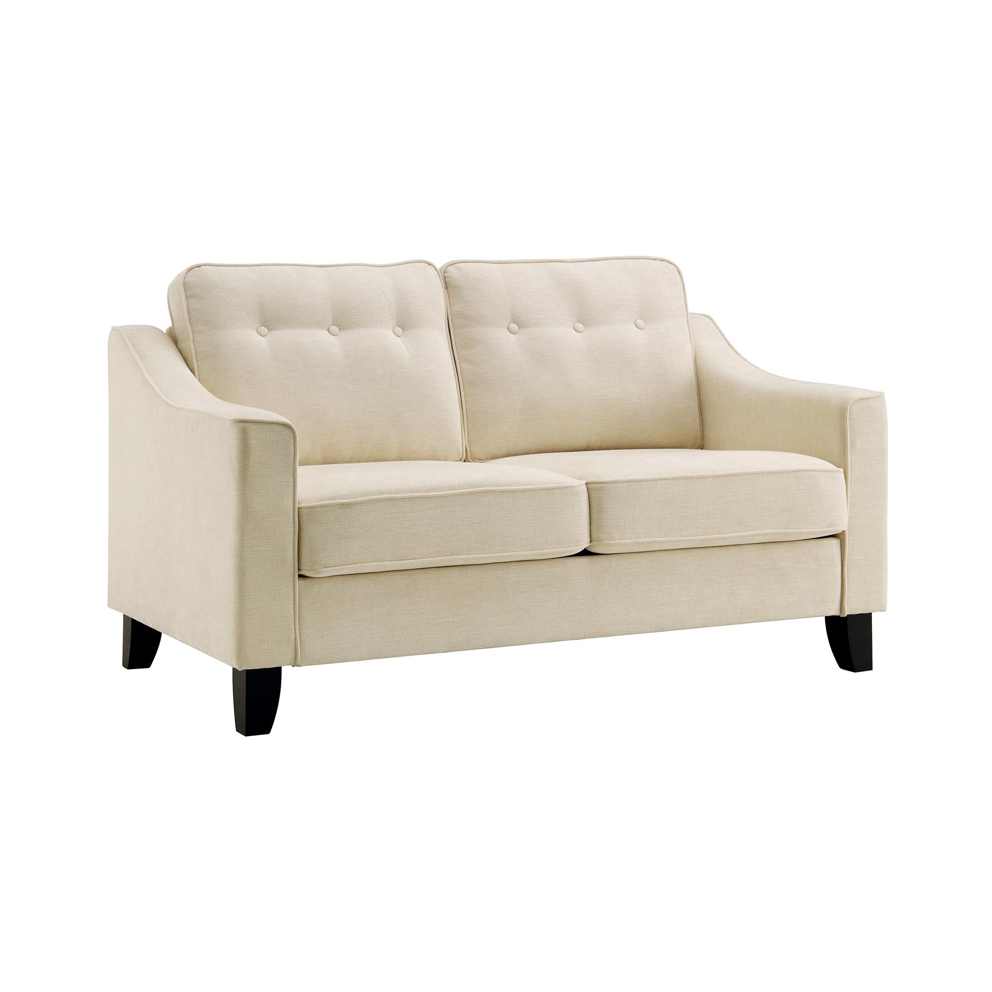 Harper  2-Seater Slope Arm Beige Woven Fabric Sofa - Image 7