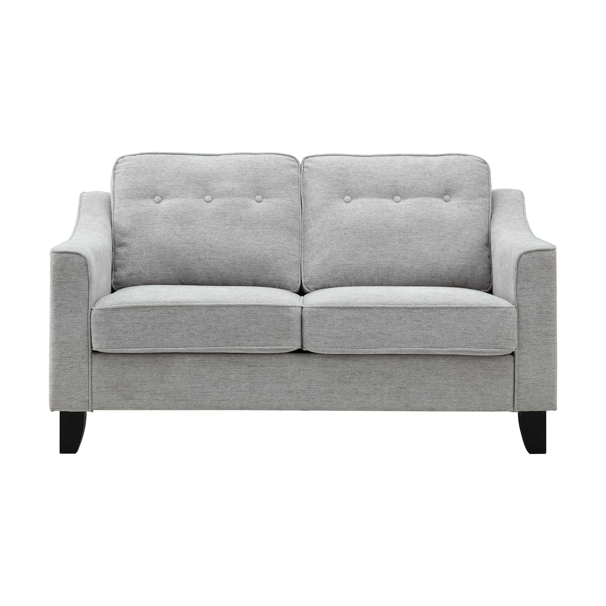 Harper 2-Seater Slope Arm Grey Woven Fabric Sofa - Image 3