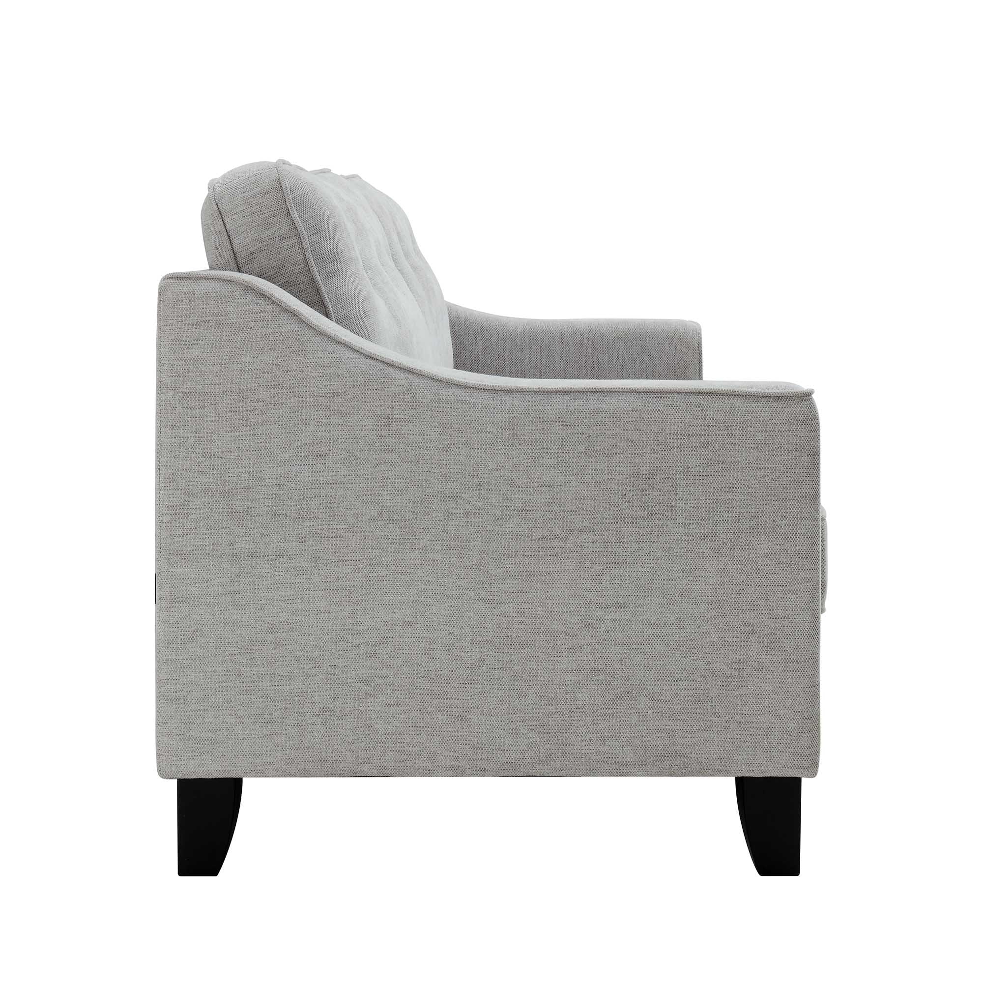 Harper 2-Seater Slope Arm Grey Woven Fabric Sofa - Image 8