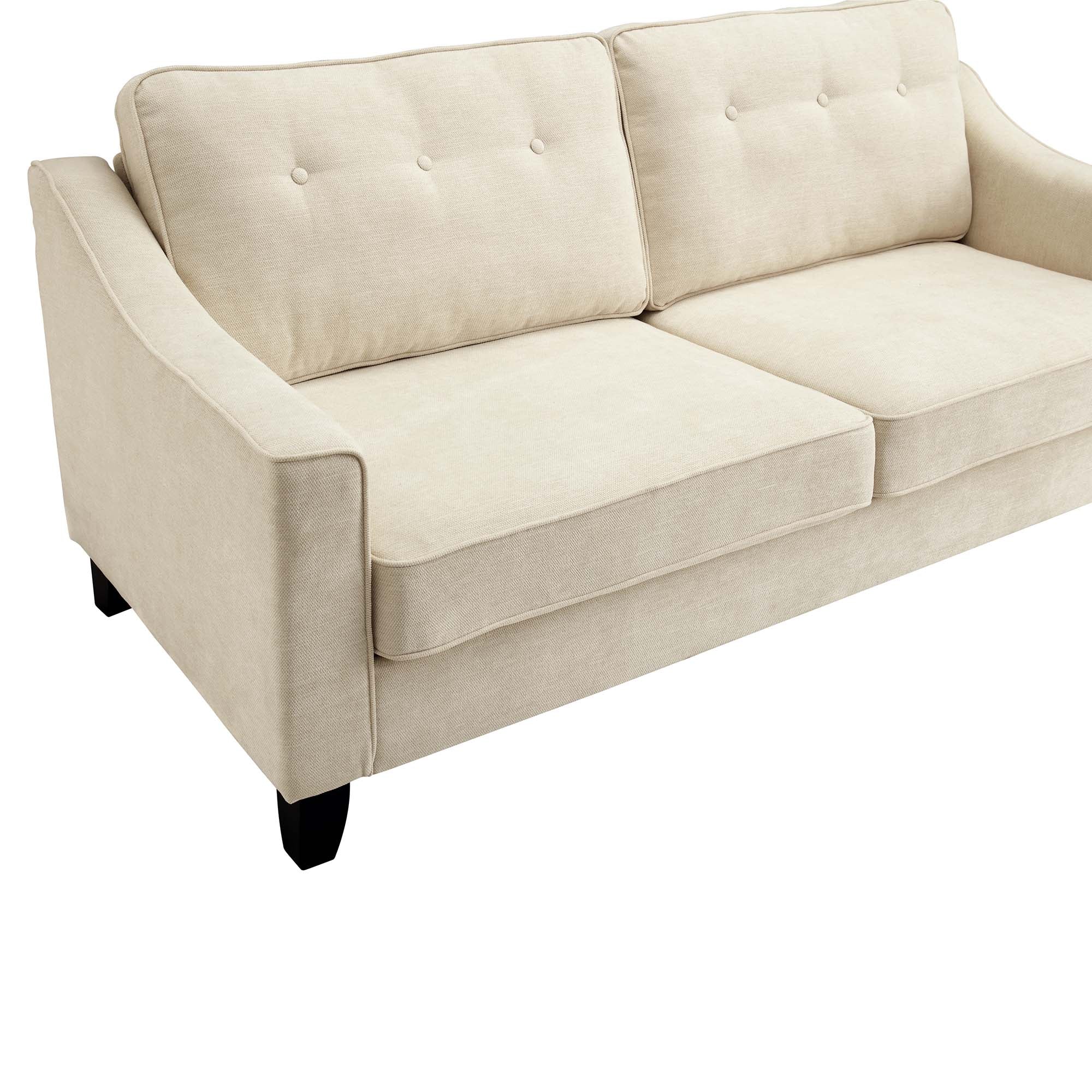Harper 3-Seater Slope Arm Beige Woven Fabric Sofa - Image 11