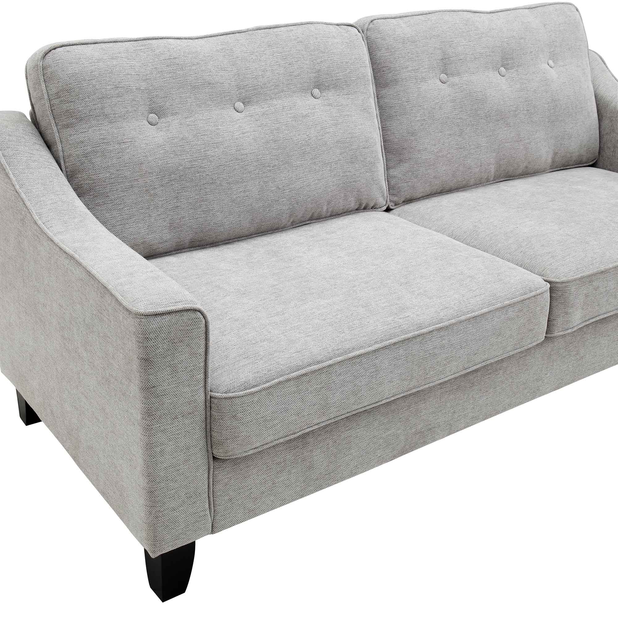 Harper 3-Seater Slope Arm Grey Woven Fabric Sofa - Image 10