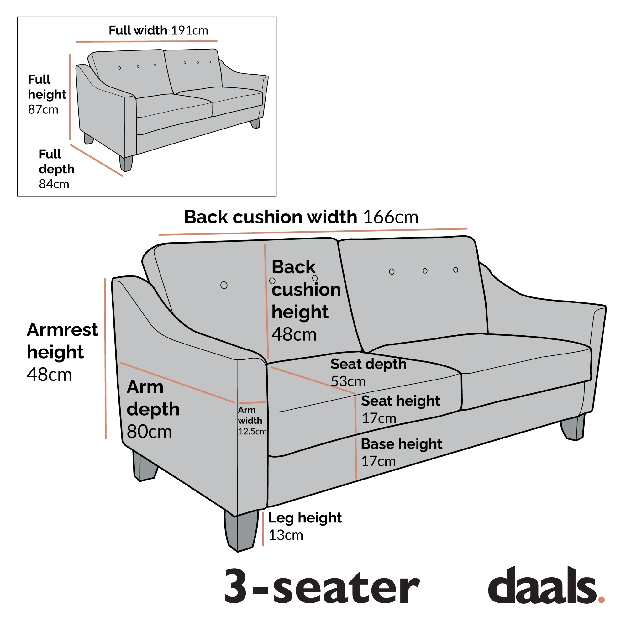 Harper 3-Seater Slope Arm Grey Woven Fabric Sofa - Image 5