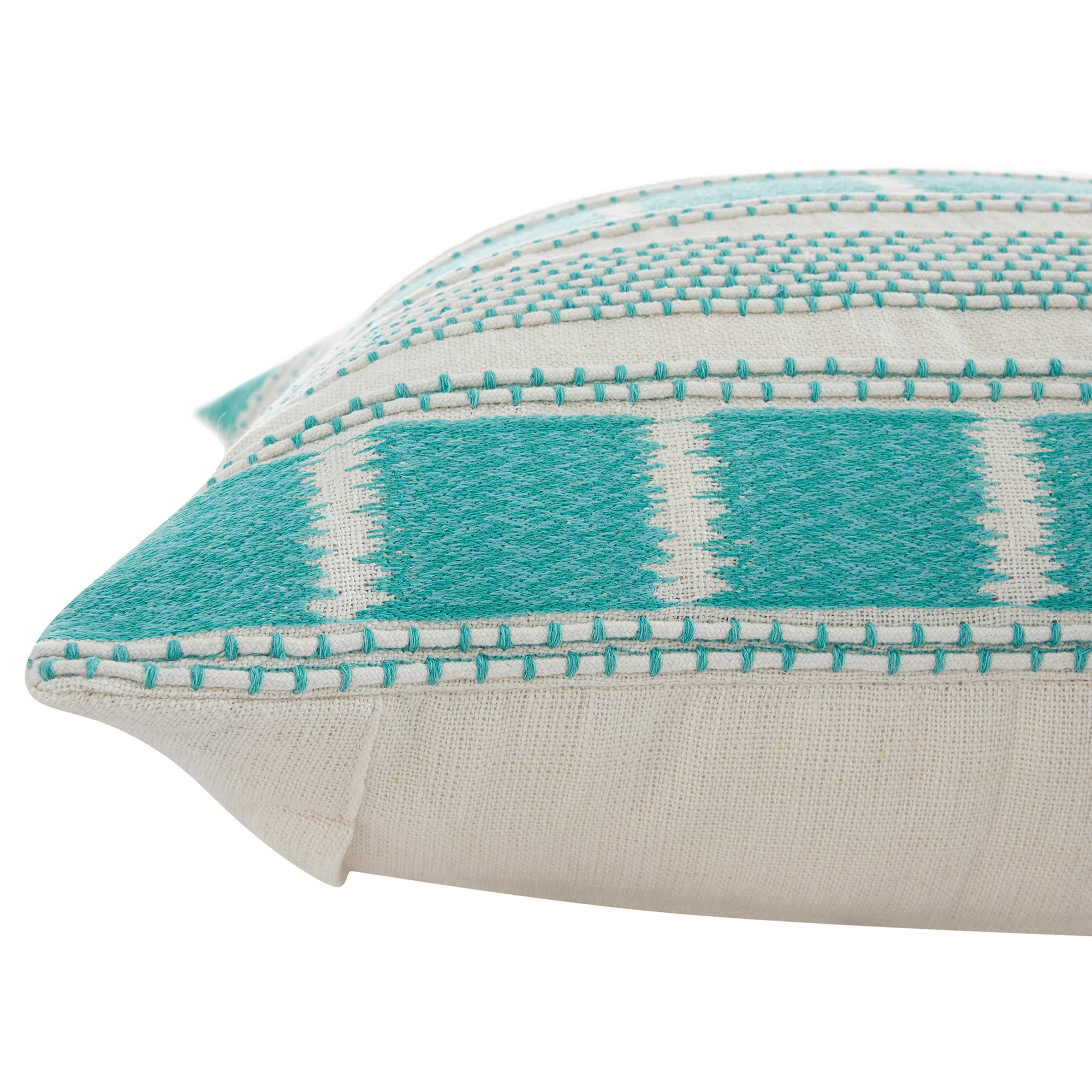 Hattie Blue Embroidered 100% Linen Cushion - Image 3