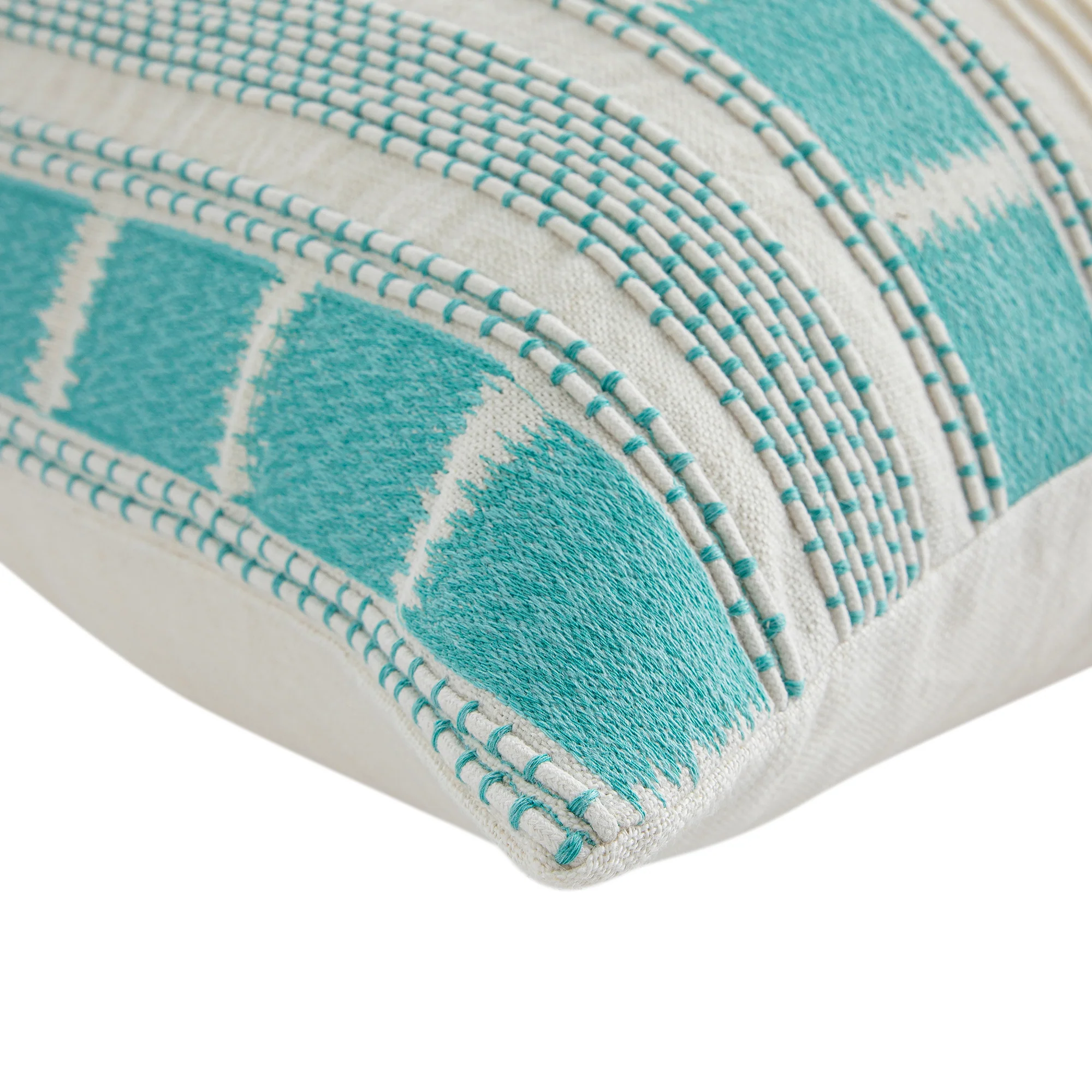 Hattie Blue Embroidered 100% Linen Cushion - Image 4