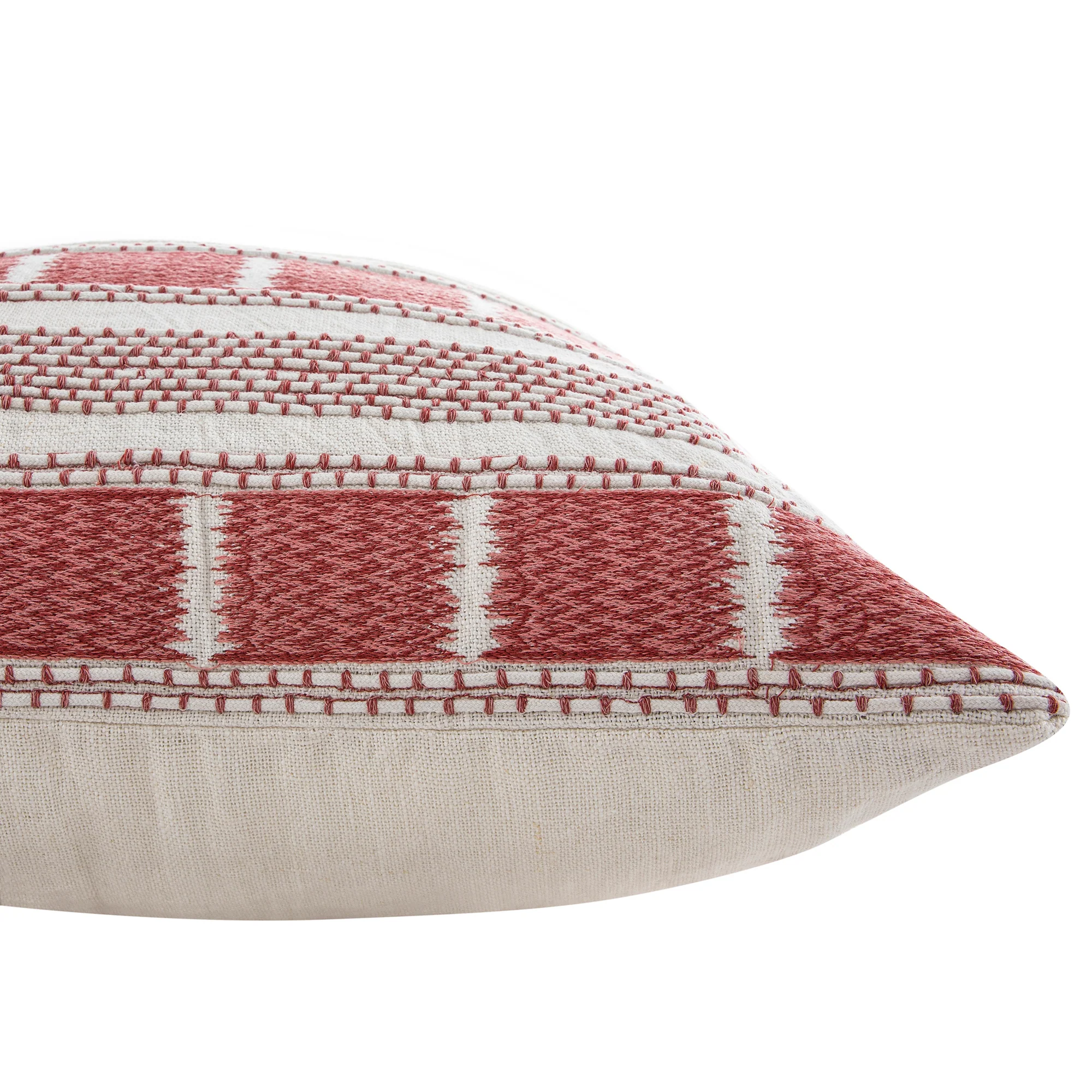 Hattie Pink Embroidered 100% Linen Cushion - Image 5