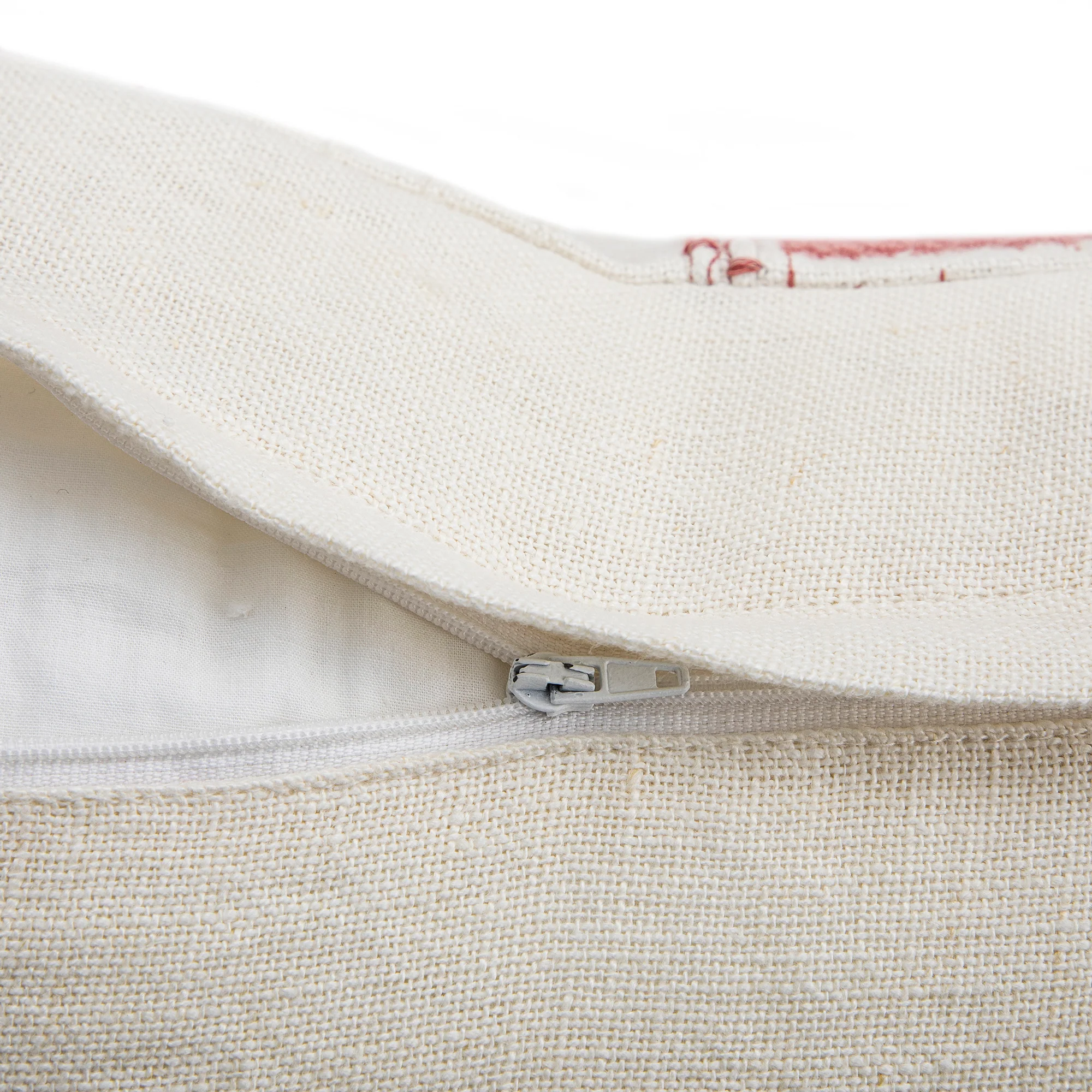 Hattie Pink Embroidered 100% Linen Cushion - Image 6