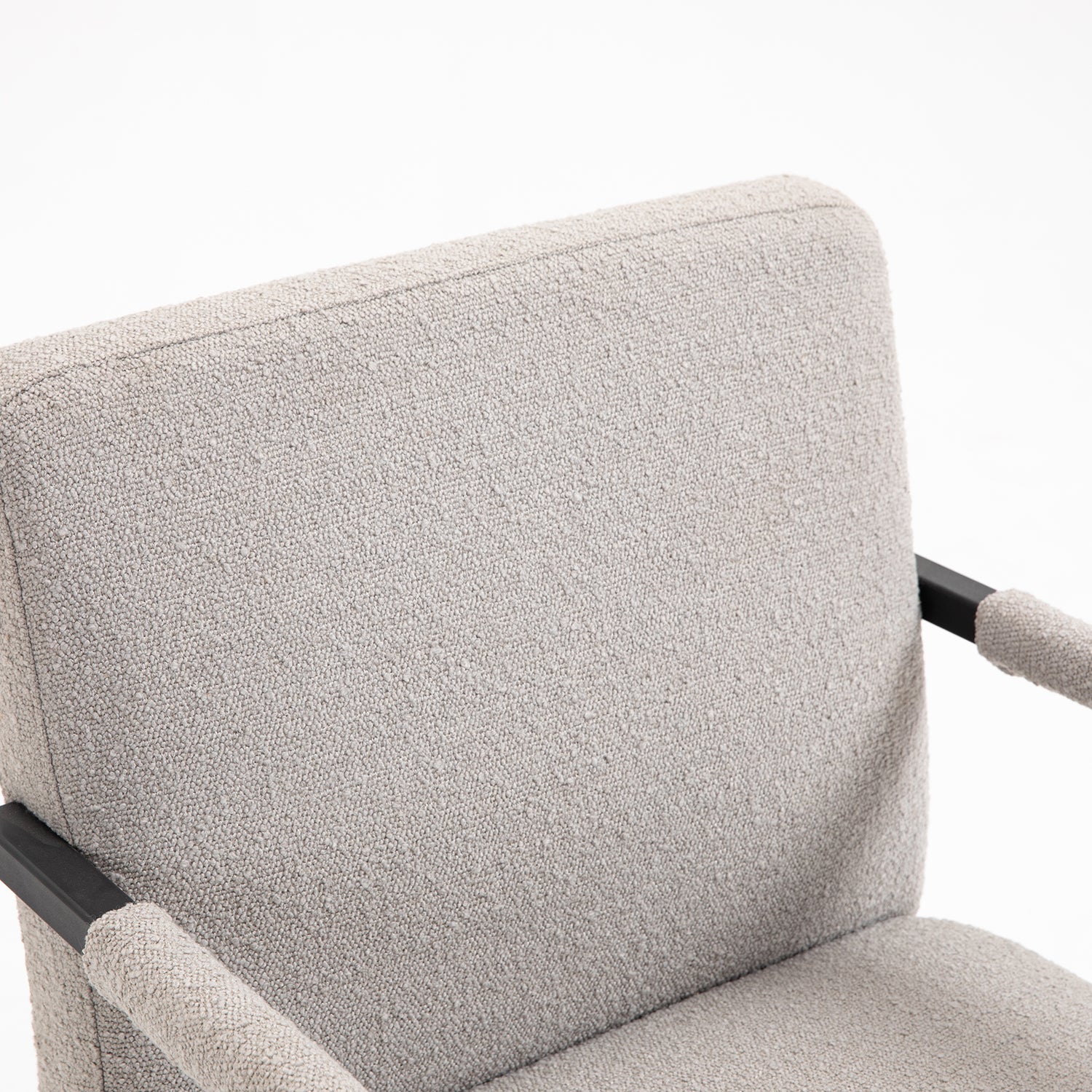 Hatton Steel Frame Boucle Accent Chair (Grey) - Image 11
