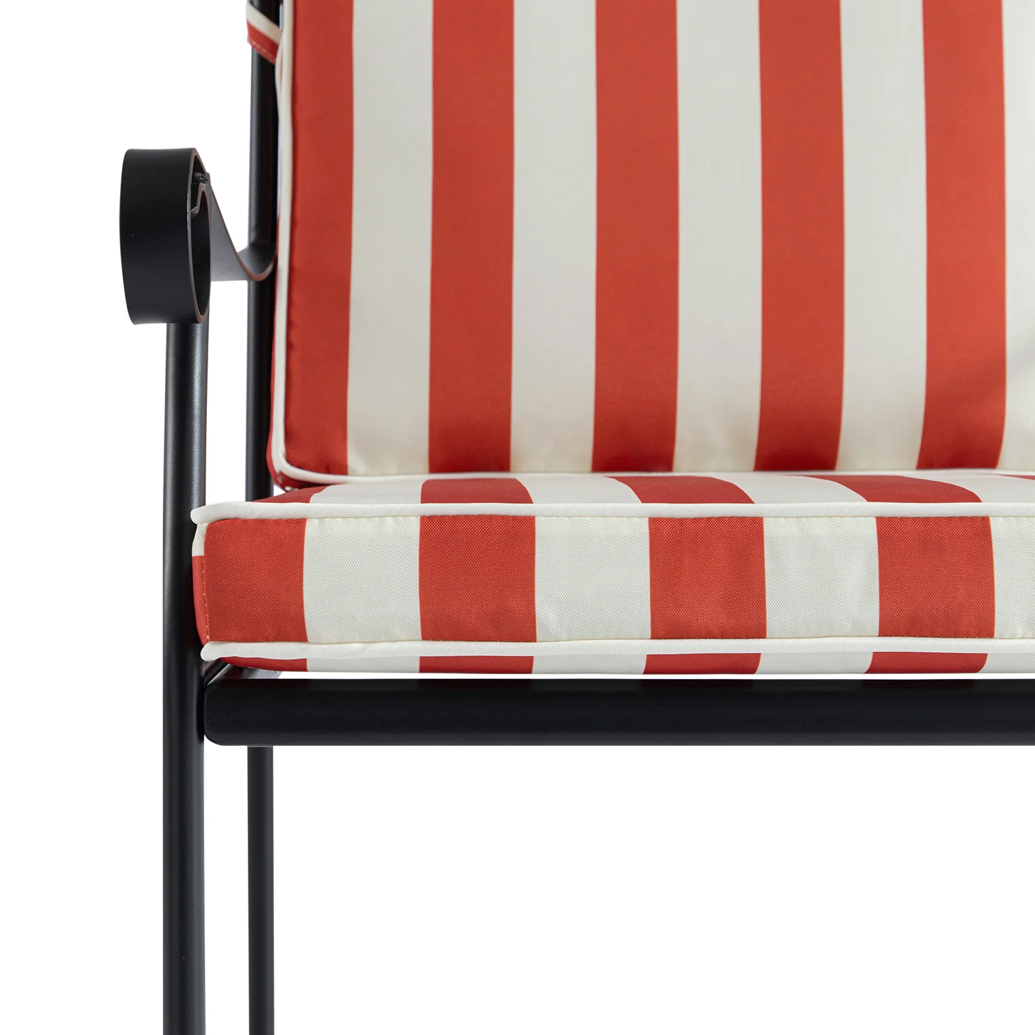 Haymes Indoor and Outdoor Metal 4-Seater Round Dining Set, Scarlet Stripe - Image 10