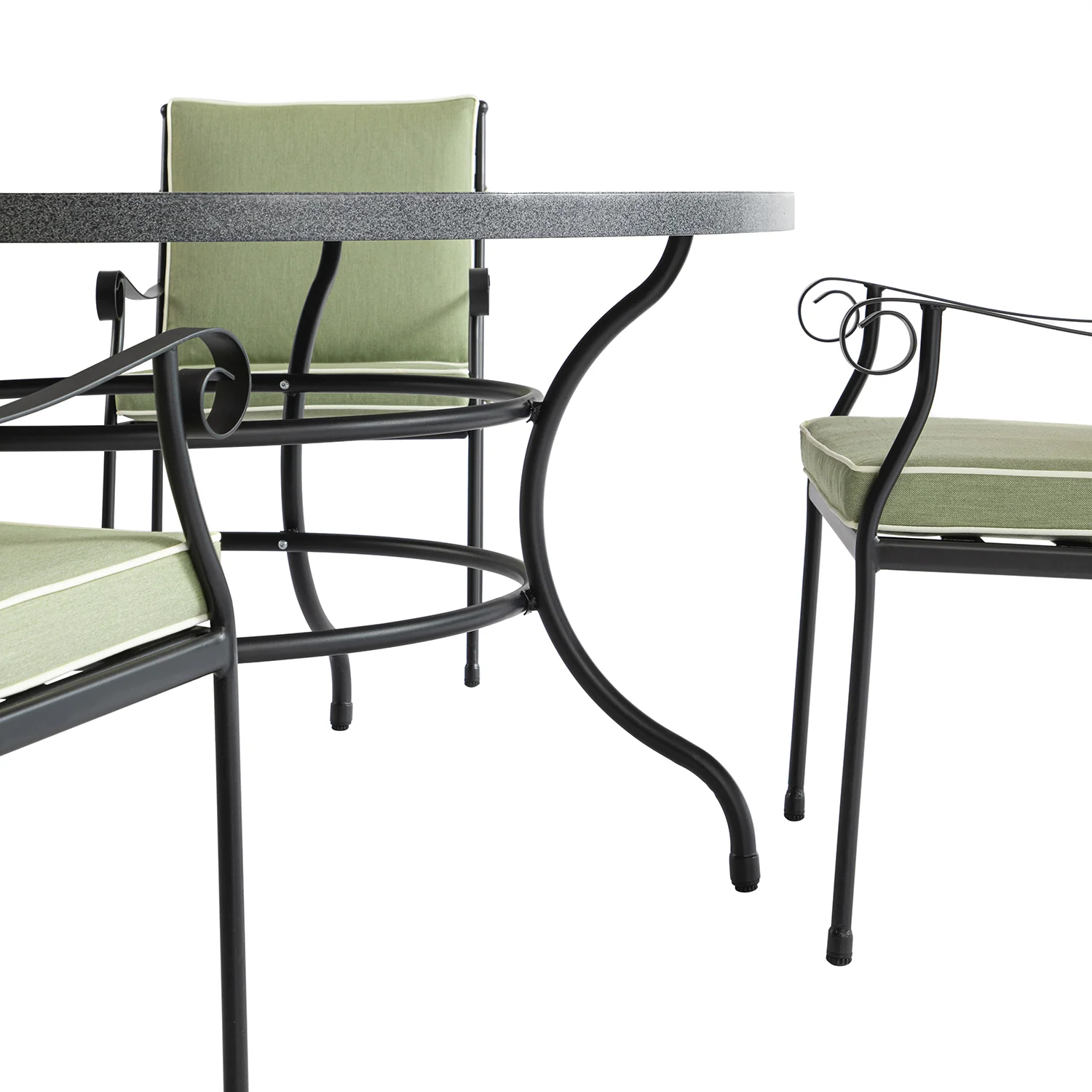 Haymes Indoor and Outdoor Metal 6-Seater Round Dining Set, Reseda Green - Image 12