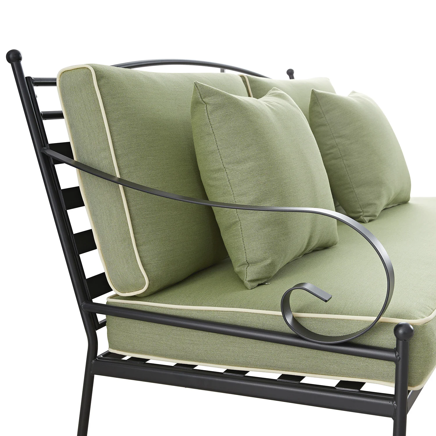 Haymes Indoor and Outdoor Metal Sofa Set with Coffee Table, Reseda Green - Image 6