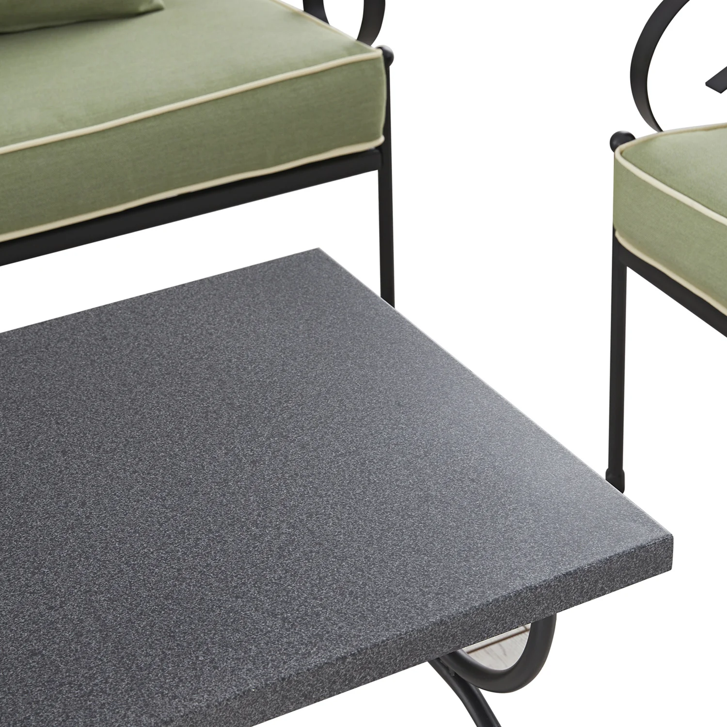Haymes Indoor and Outdoor Metal Sofa Set with Coffee Table, Reseda Green - Image 8