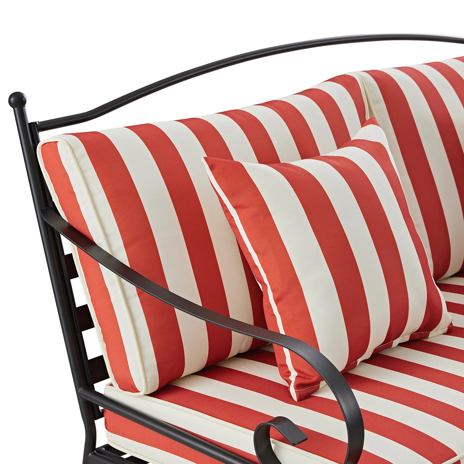 Haymes Indoor and Outdoor Metal Sofa Set with Coffee Table, Scarlet Stripe - Image 6