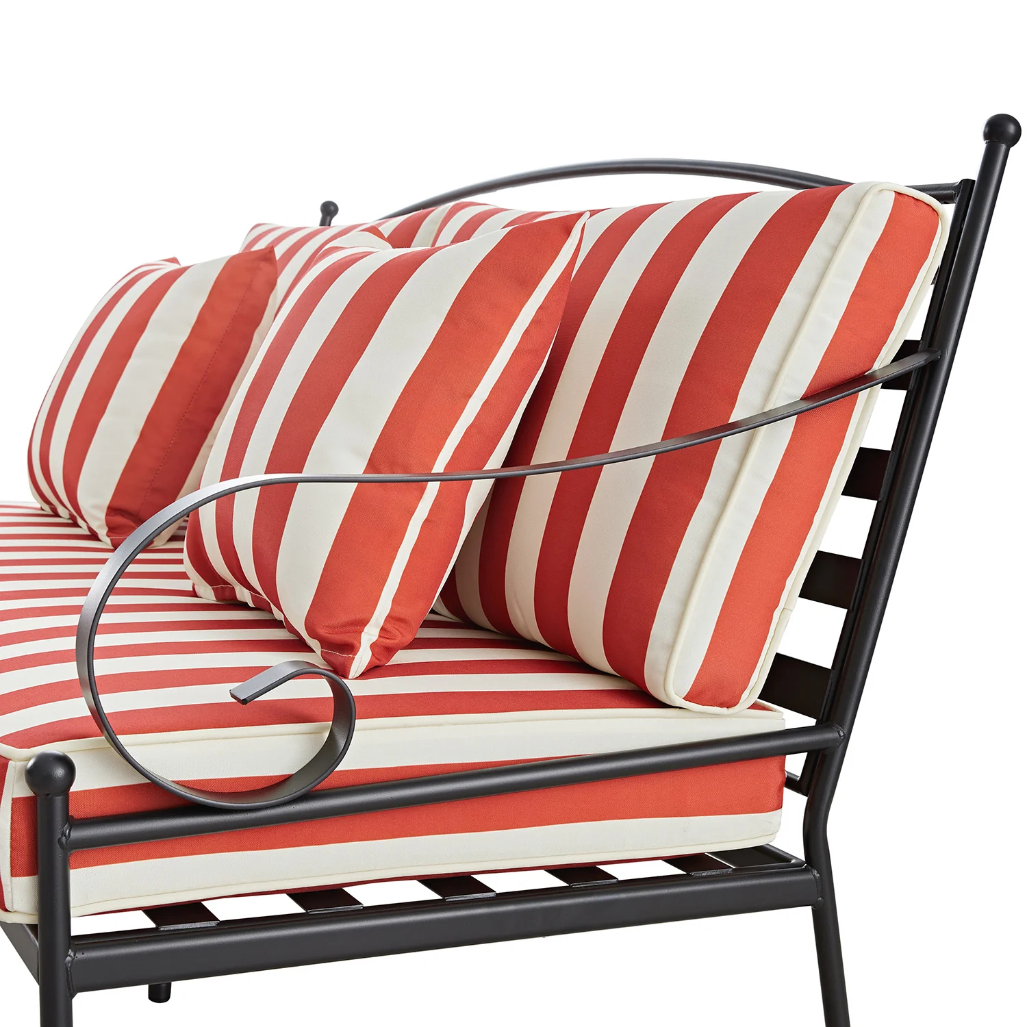 Haymes Indoor and Outdoor Metal Sofa Set with Coffee Table, Scarlet Stripe - Image 8