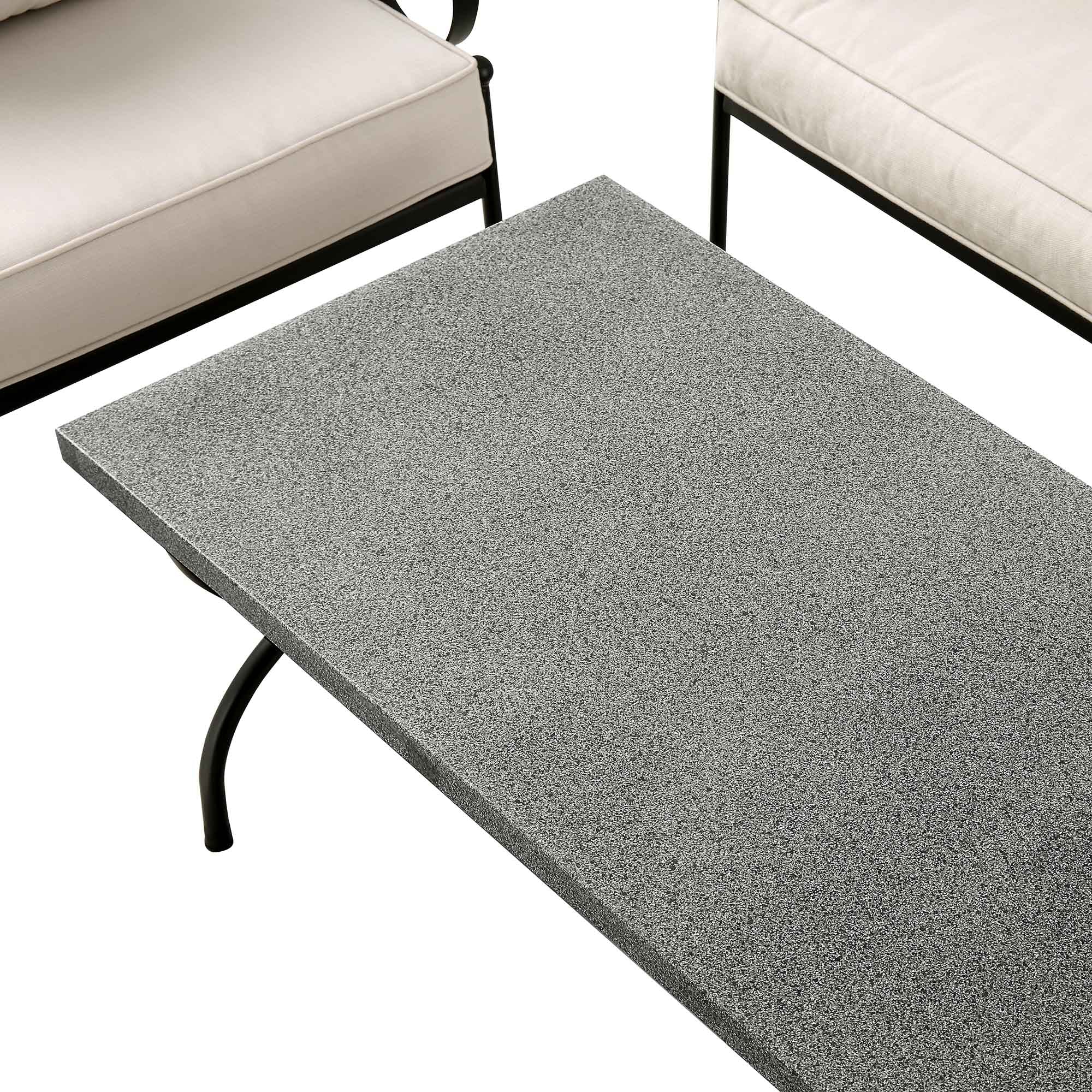 Haymes Indoor and Outdoor Metal Sofa Set with Coffee Table, Beige - Image 9