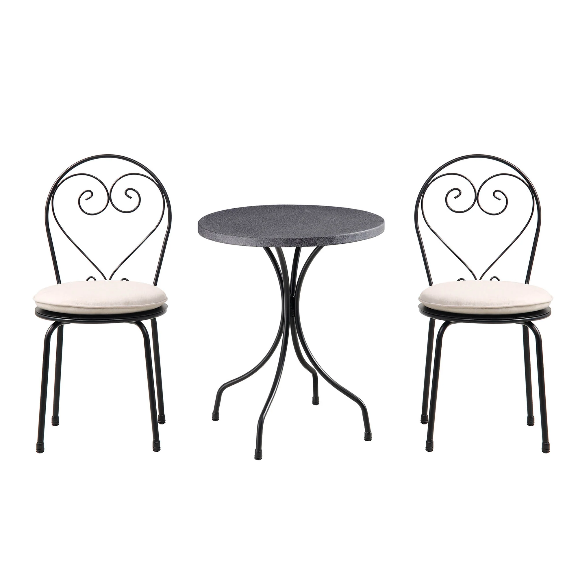 Haymes Metal Indoor and Outdoor Bistro Set, Beige - Image 3