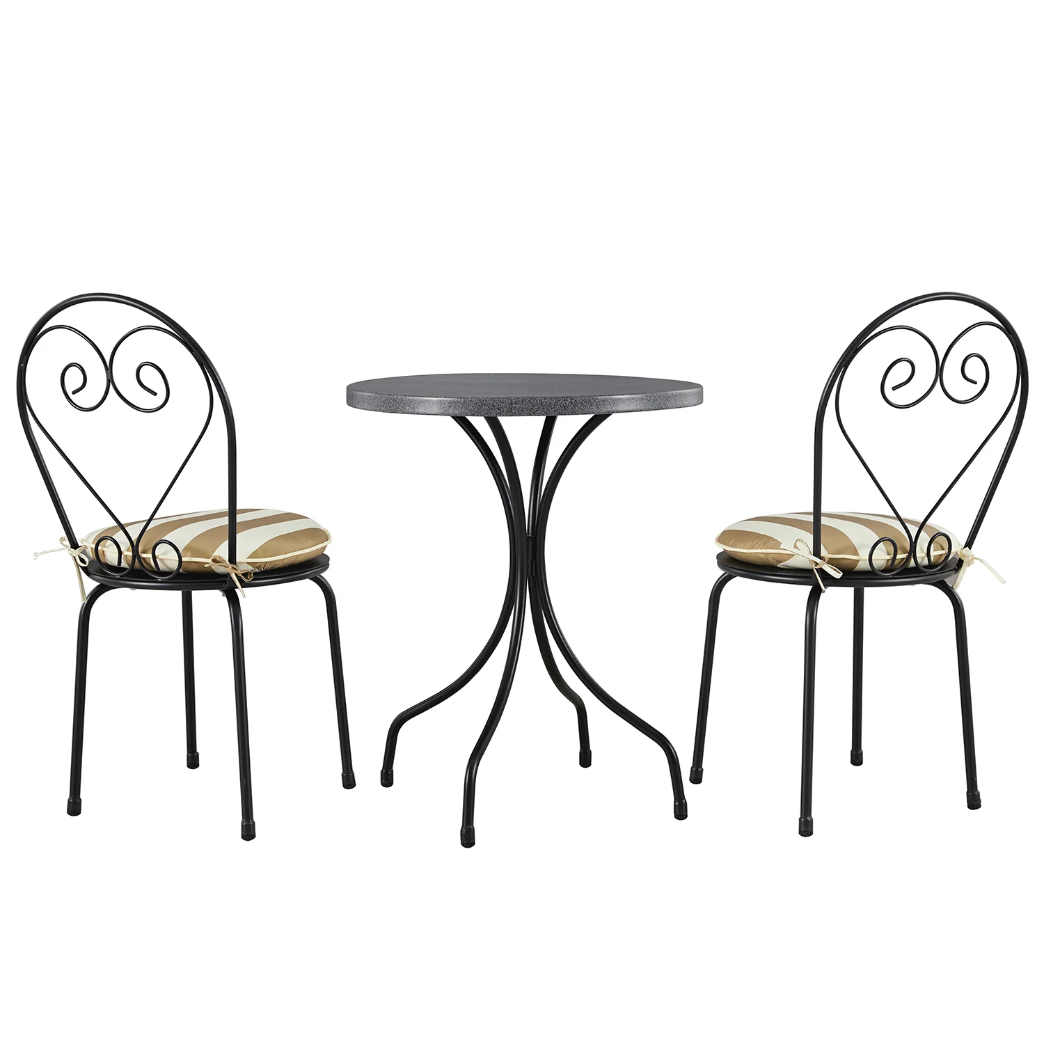 Haymes Metal Indoor and Outdoor Bistro Set, Khaki Stripe - Image 10