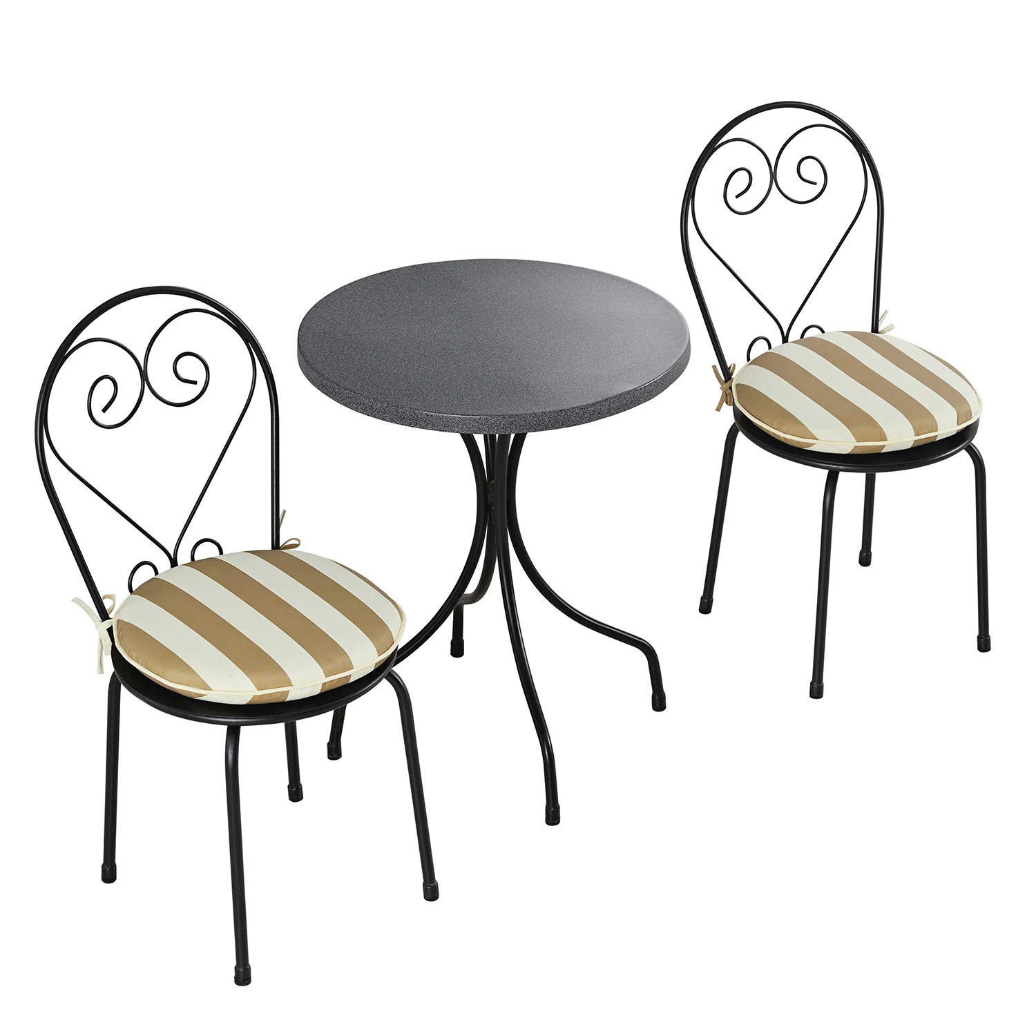 Haymes Metal Indoor and Outdoor Bistro Set, Khaki Stripe - Image 11