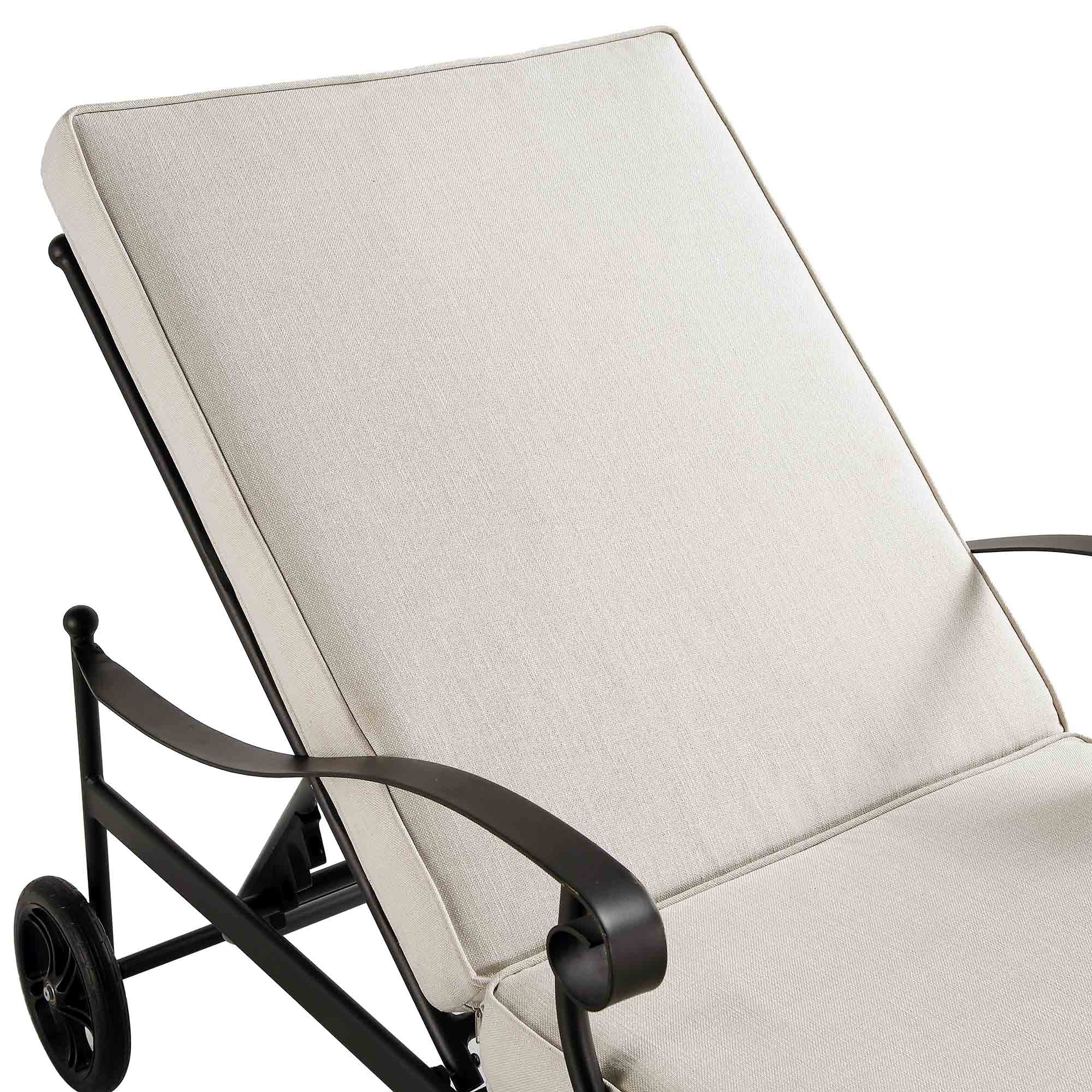 Haymes Metal Sun Lounger with Wheels, Beige - Image 10