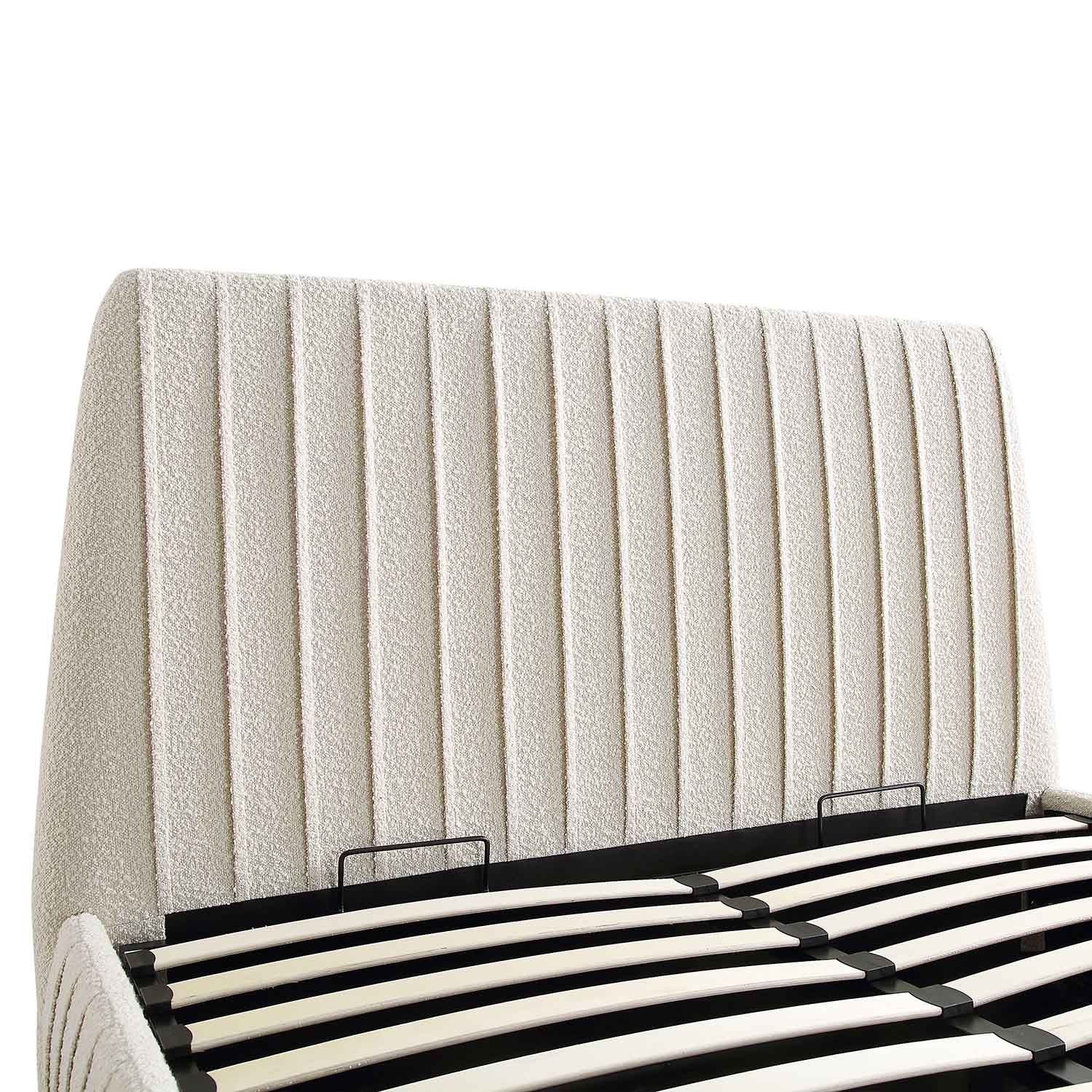 Helia Pleated Ottoman Storage Bed, Beige Boucle - Image 11