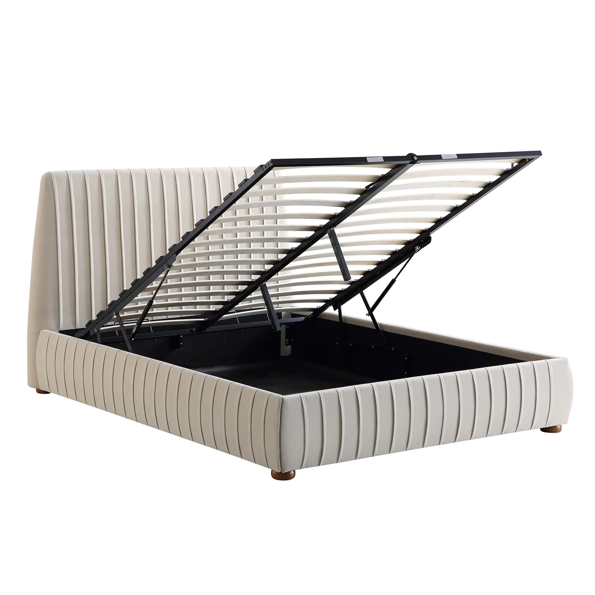 Helia Pleated Ottoman Storage Bed, Champagne Velvet - Image 8