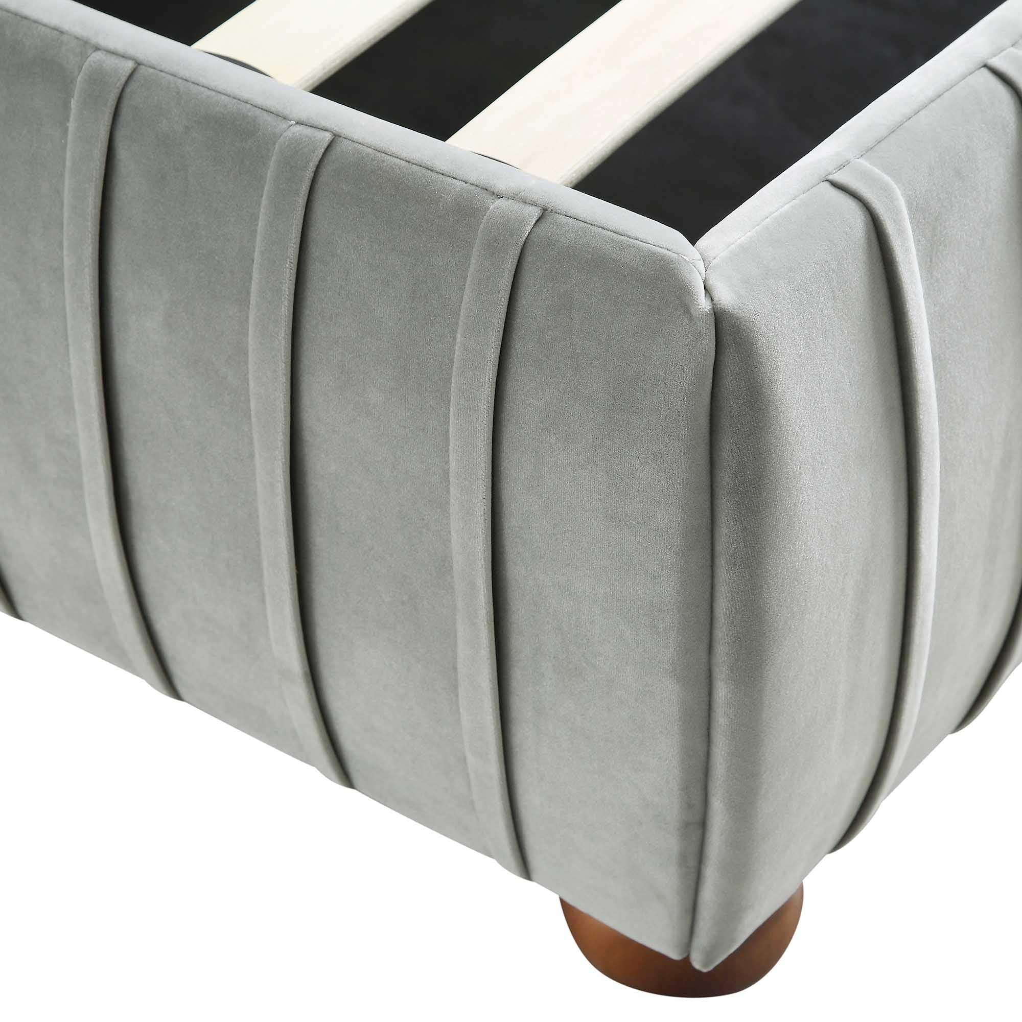 Helia Pleated Ottoman Storage Bed, Silver Grey Velvet - Image 15