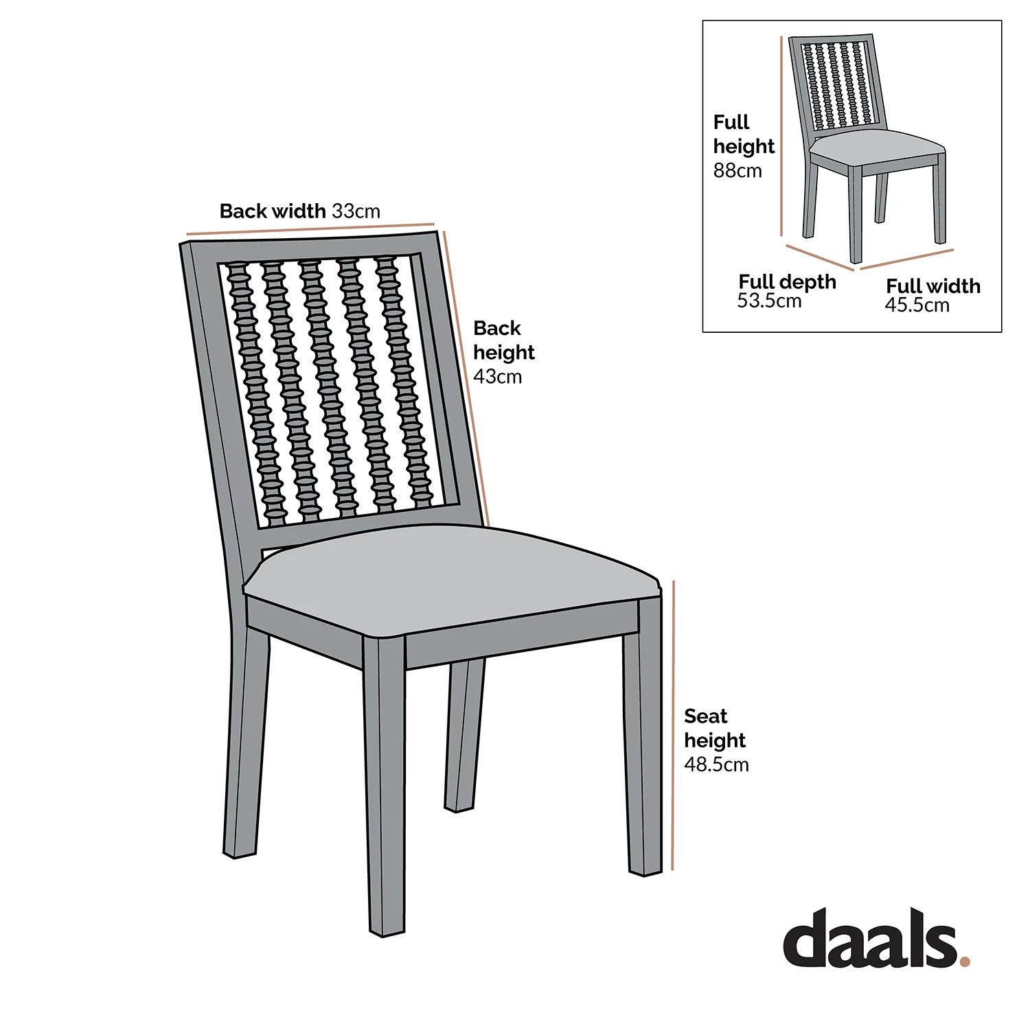 Hemingford Set of 2 Blue Grey Velvet Bobbin Spindle Dining Chair - Image 4
