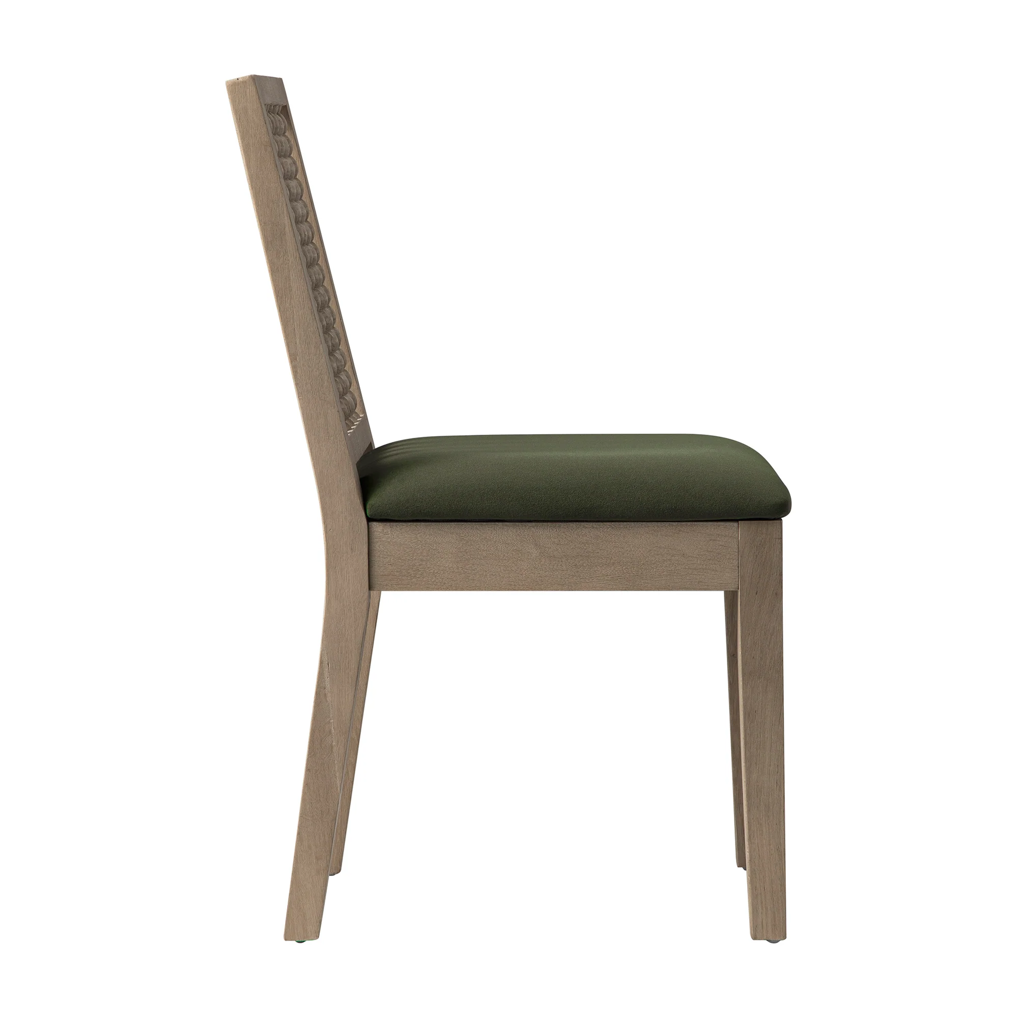 Hemingford Set of 2 Moss Green Velvet Bobbin Spindle Washed Oak Dining Chairs - Image 15