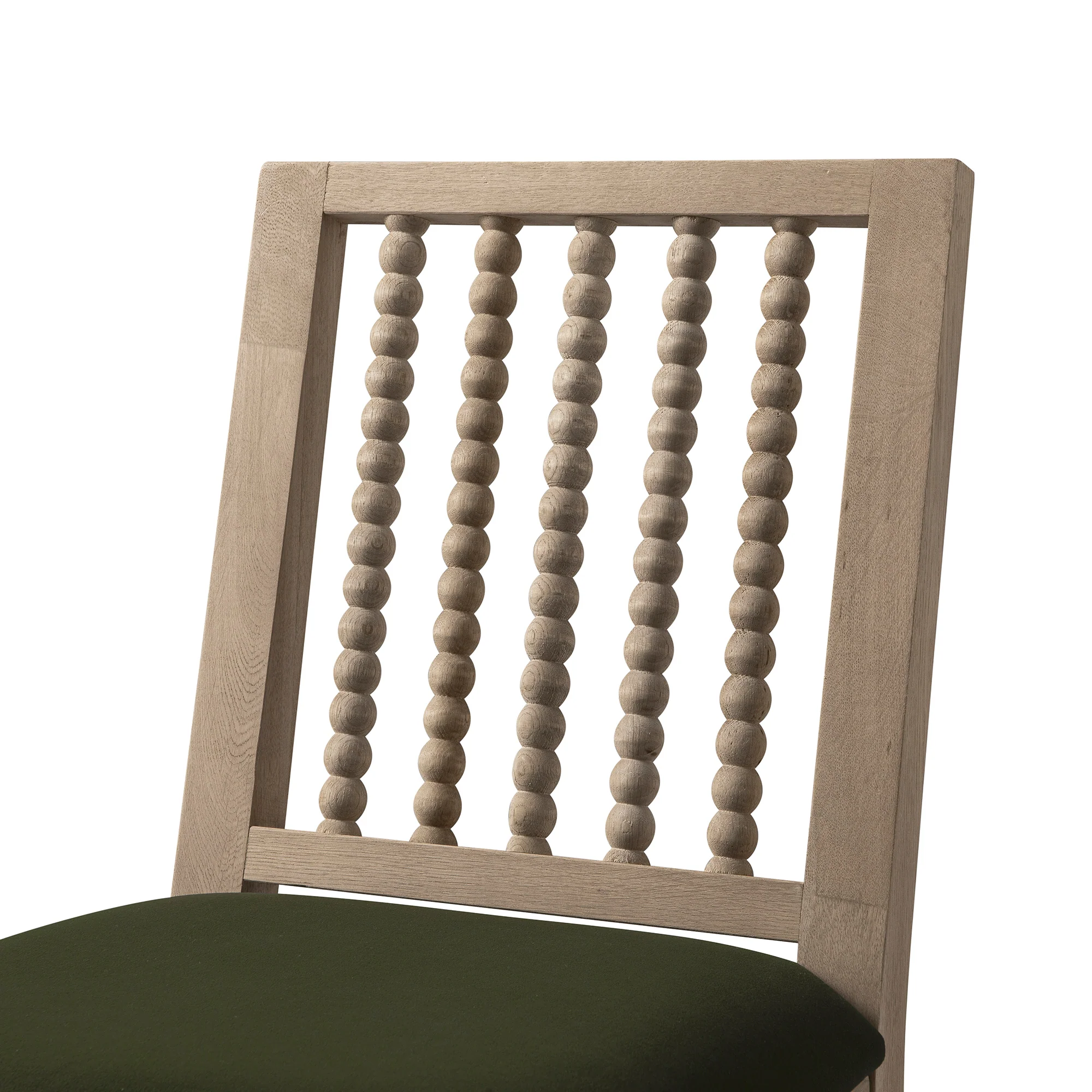 Hemingford Set of 2 Moss Green Velvet Bobbin Spindle Washed Oak Dining Chairs - Image 18