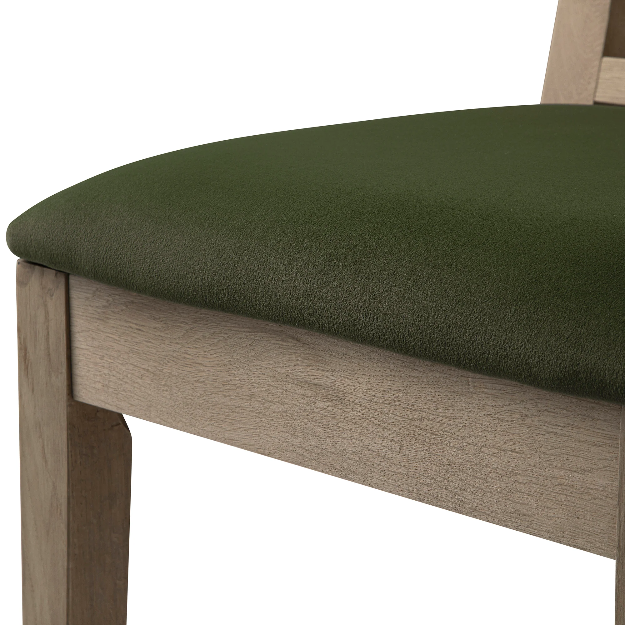 Hemingford Set of 2 Moss Green Velvet Bobbin Spindle Washed Oak Dining Chairs - Image 20