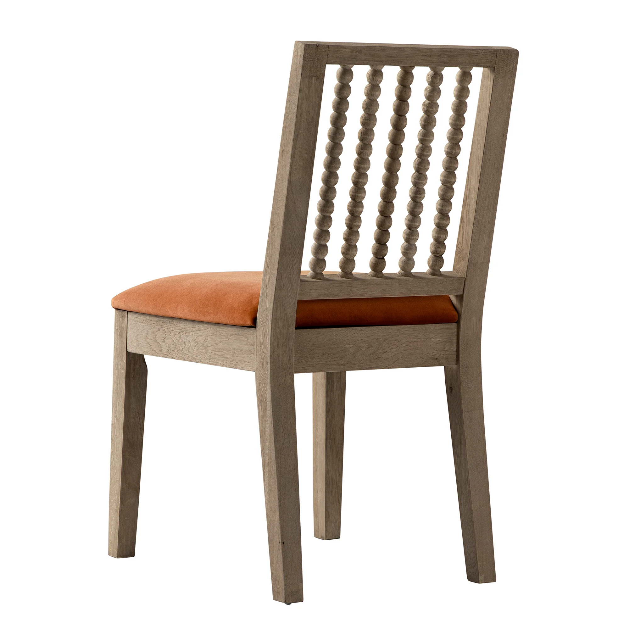 Hemingford Set of 2 Rust Velvet Bobbin Spindle Washed Oak Dining Chairs - Image 12