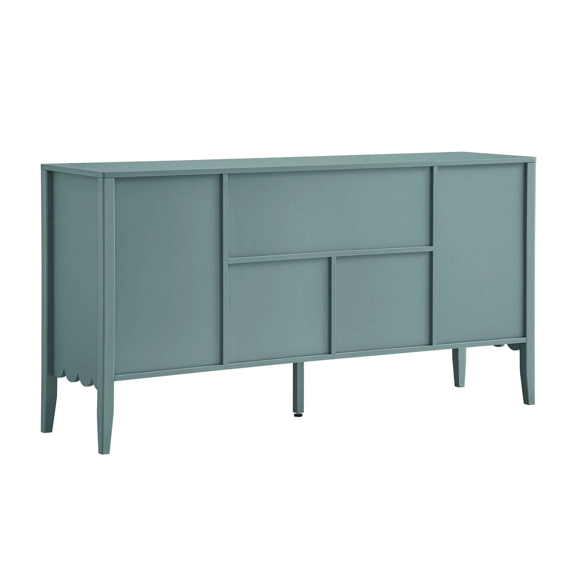 Henley Scalloped Edge 150cm Wide Sideboard with Open Shelf, Blue Spruce - Image 14