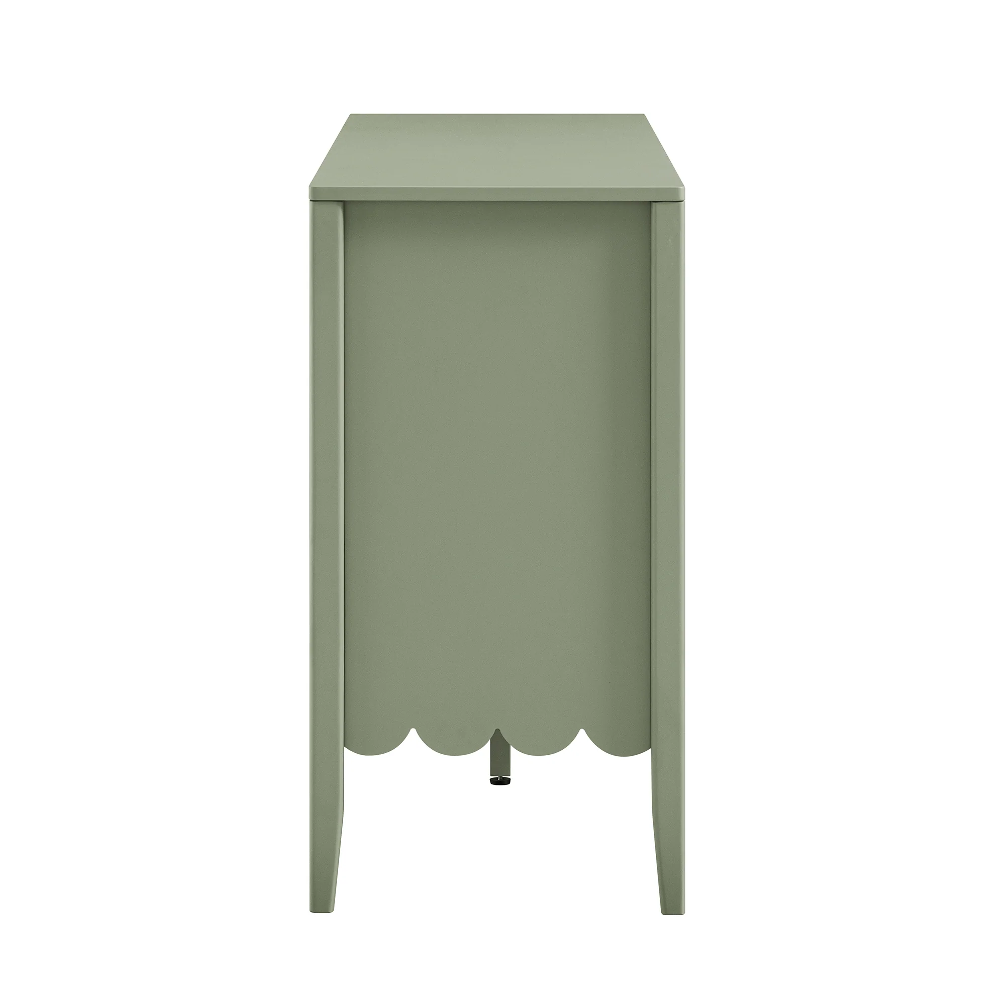 Henley Scalloped Edge 150cm Wide Sideboard with Open Shelf, Sage Green - Image 11