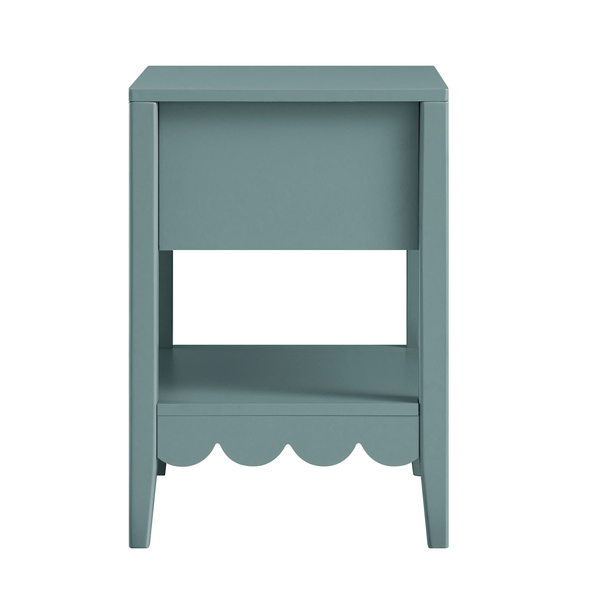 Henley Scalloped Edge Bedside Table with Drawer, Blue Spruce - Image 10