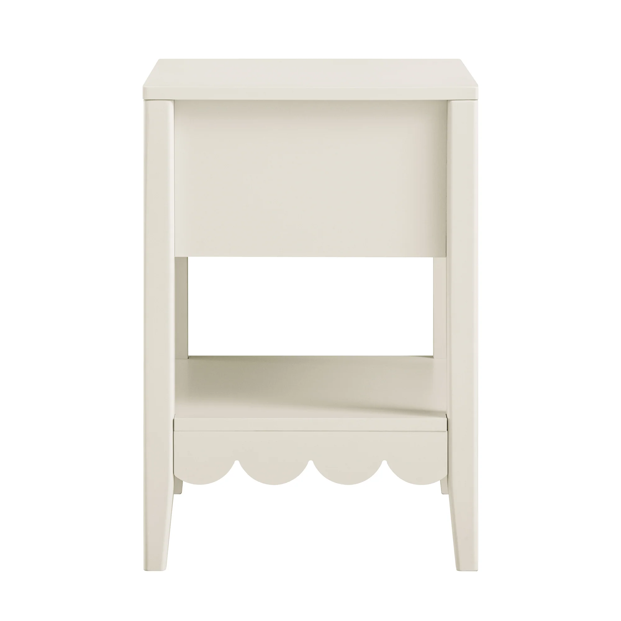 Henley Scalloped Edge Bedside Table with Drawer, Light Sand - Image 10